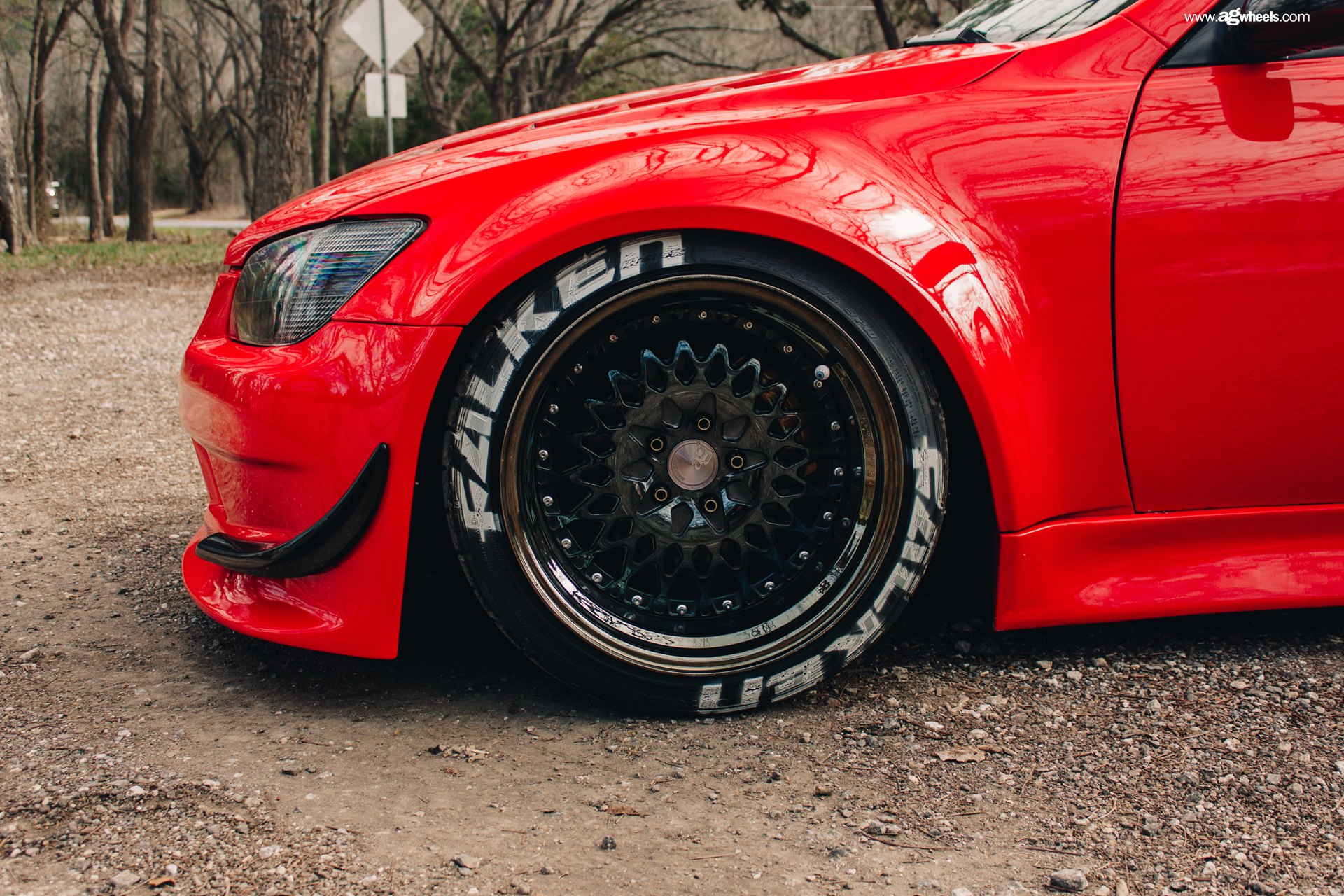 Falken Tires on Red Lowered Lexus IS - Photo by Avant Garde Wheels