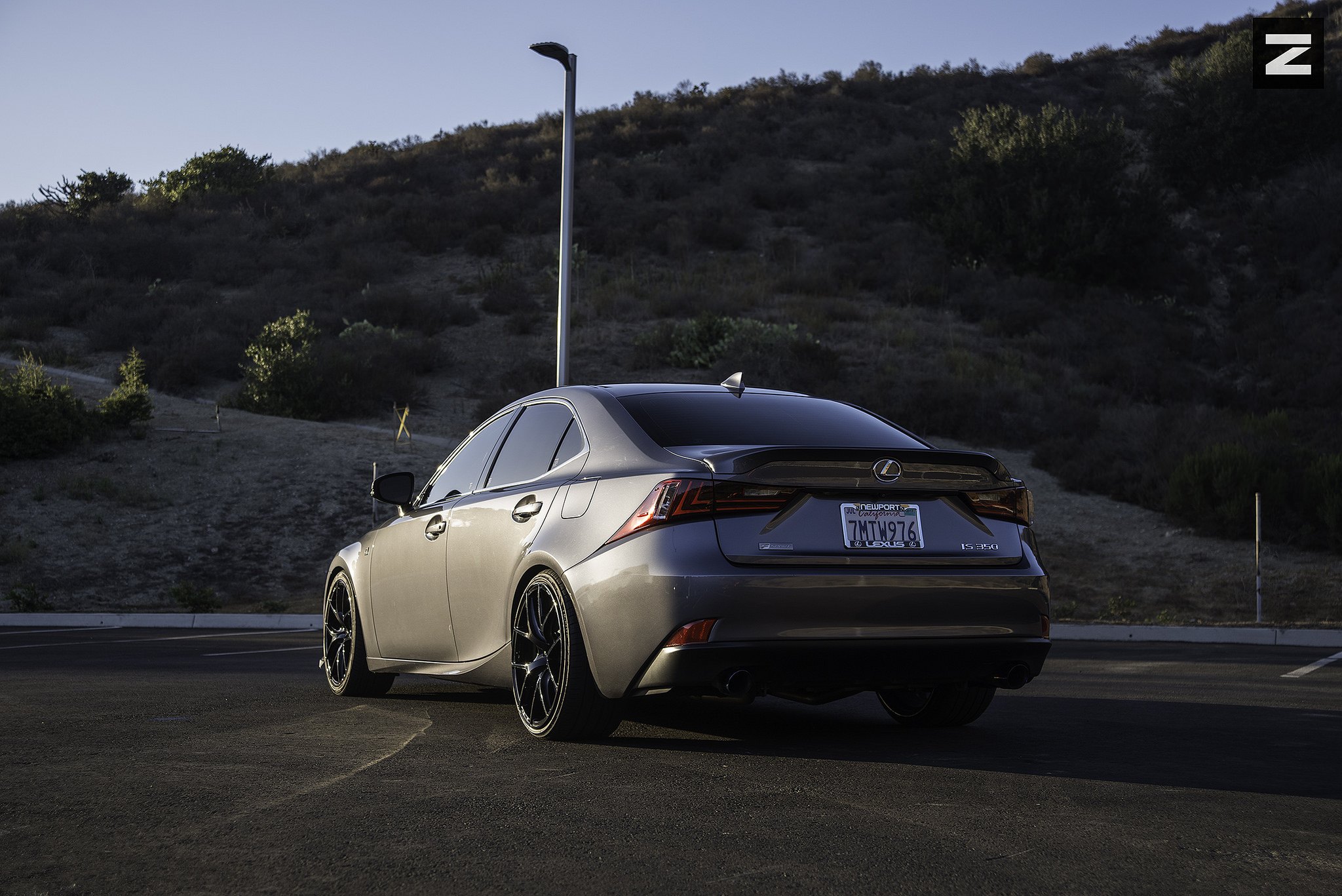 Aftermarket Rear Diffuser on Gray Lexus IS - Photo by Zito Wheels