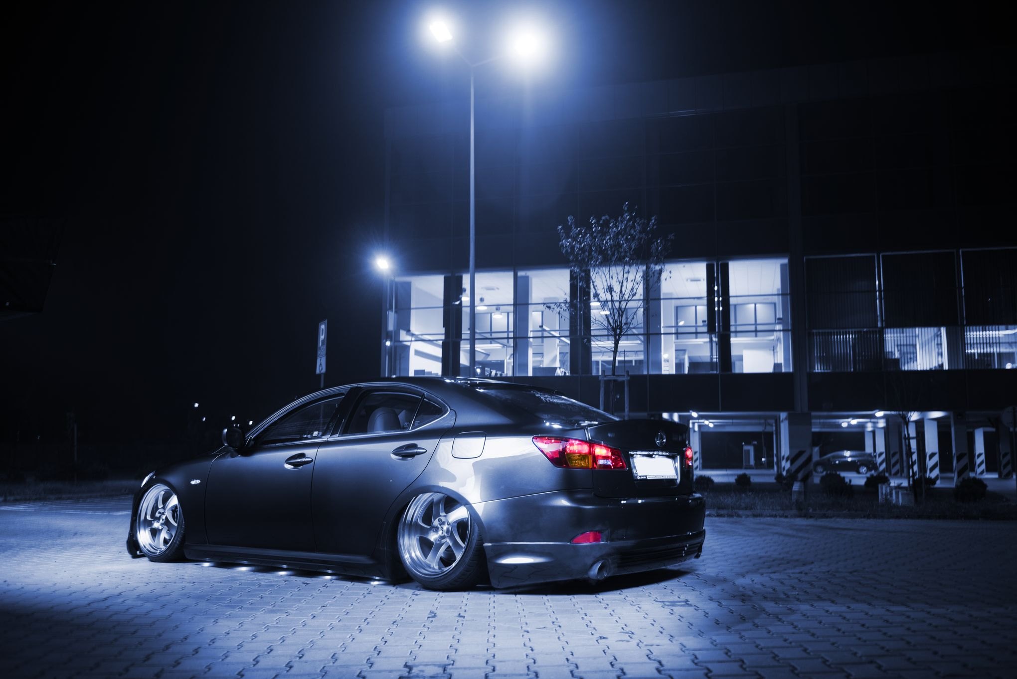 Black Lexus IS with Red LED Taillights - Photo by JR Wheels
