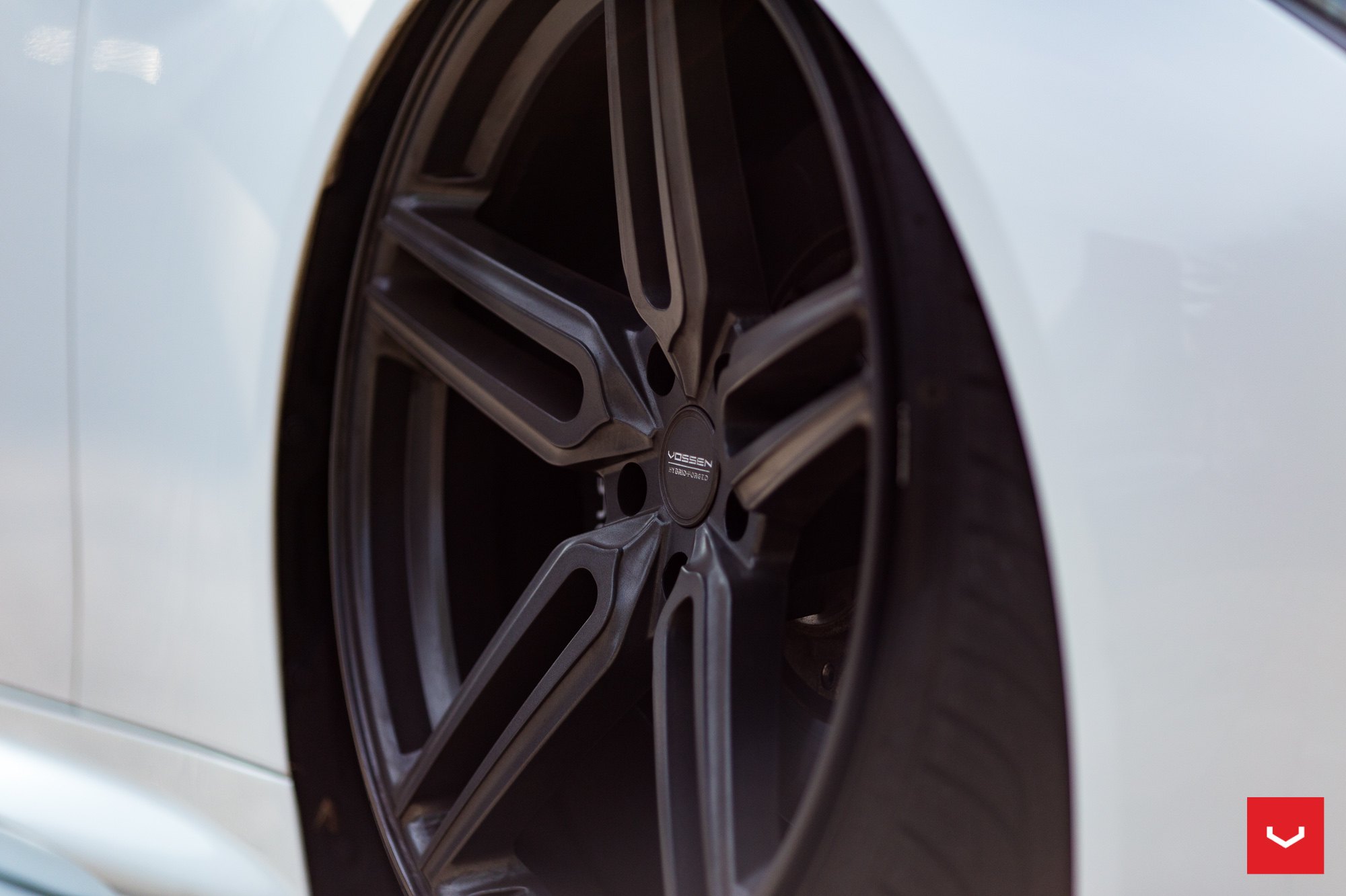 White Stanced Lexus LC with Matte Black Vossen Rims - Photo by Vossen Wheels