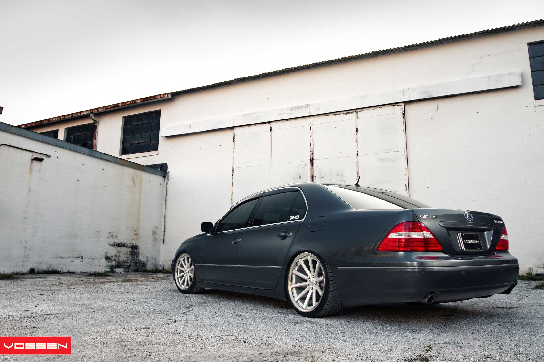 Red LED Taillights on Black Lexus LS - Photo by Vossen
