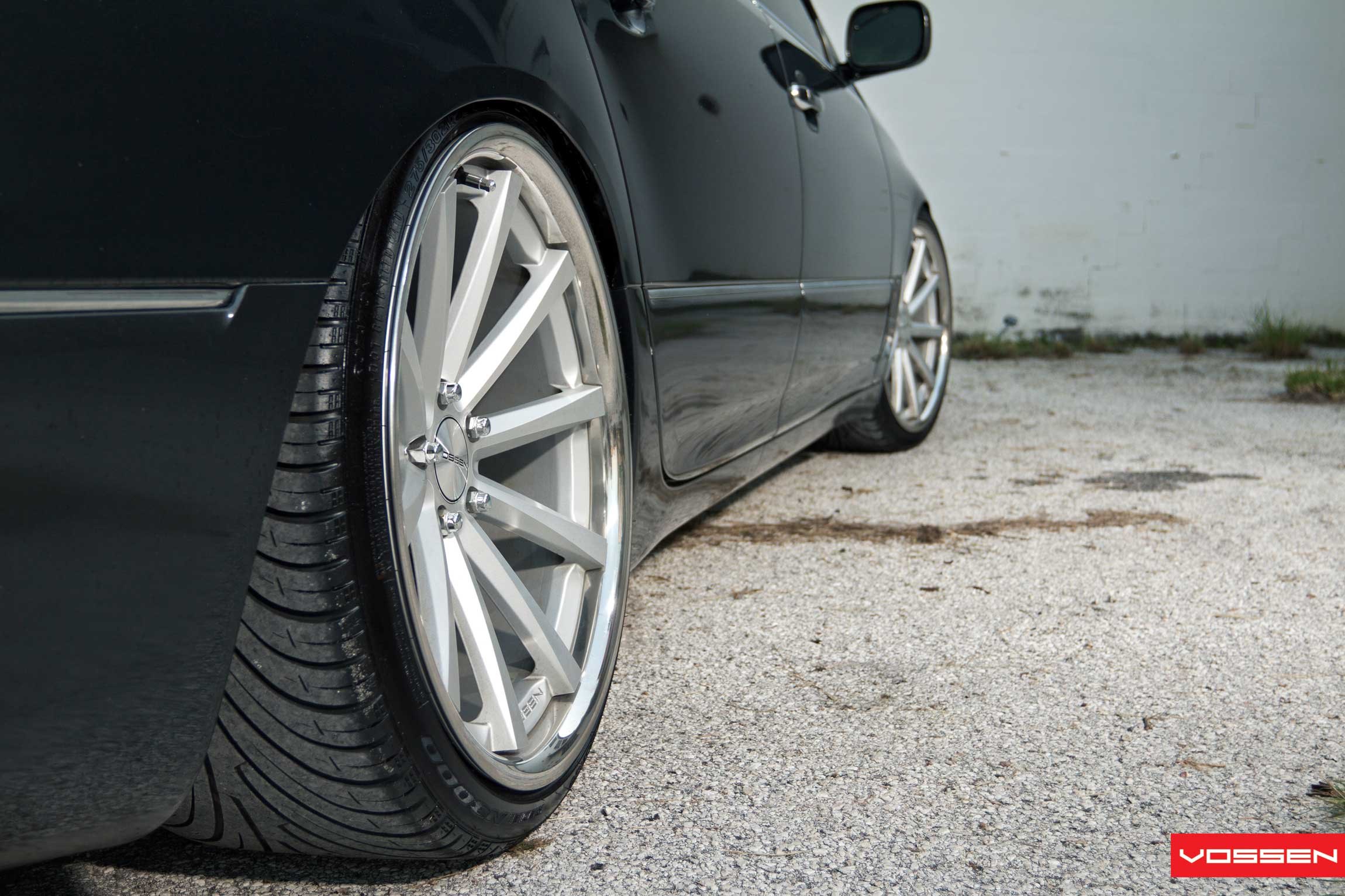 Vossen Chrome CV Wheels on Black Lexus LS - Photo by Vossen