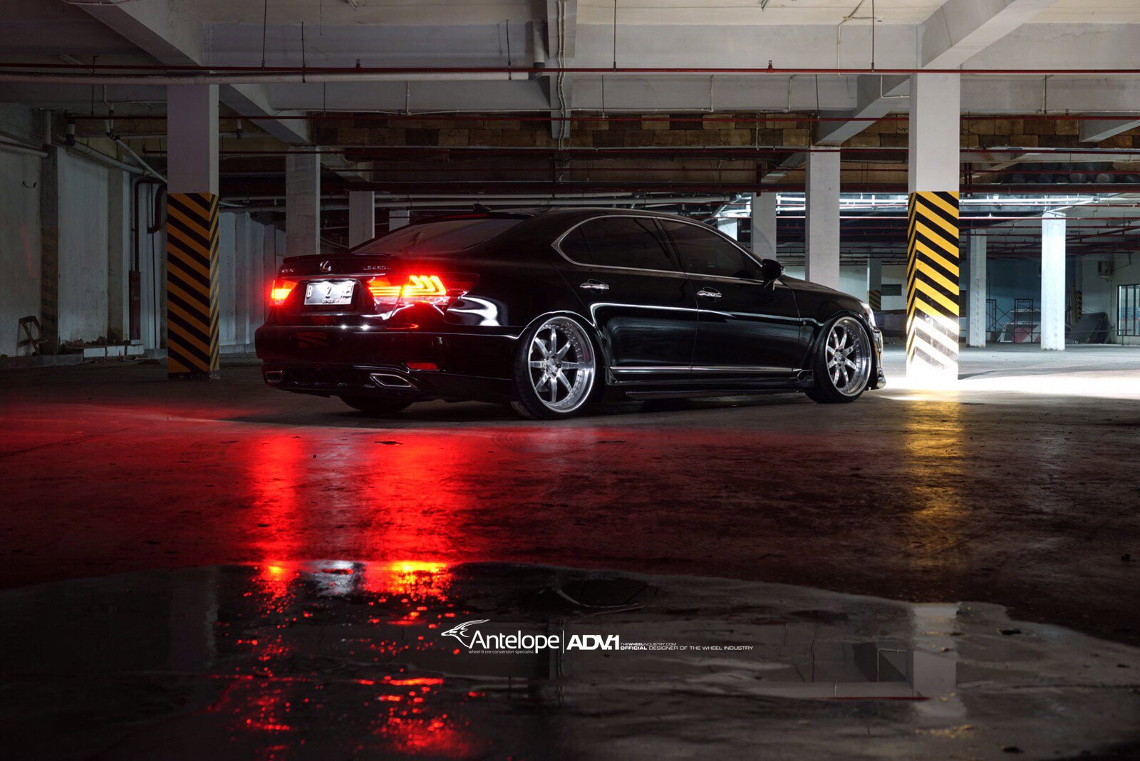 Red LED Taillights on Black Lexus LS - Photo by ADV.1