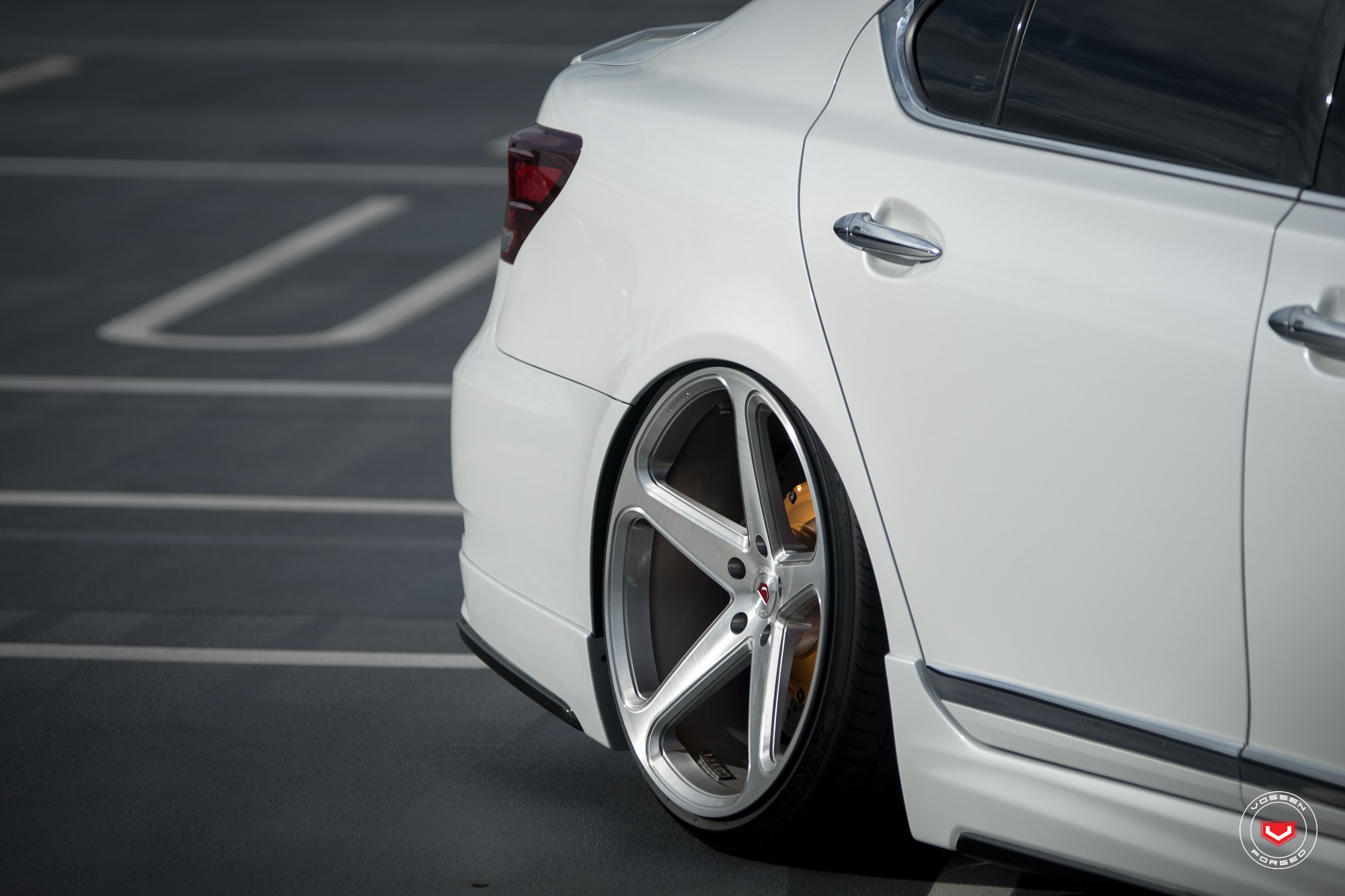 White Lexus LS with Gloss Clear Vossen Forged Rims - Photo by Vossen