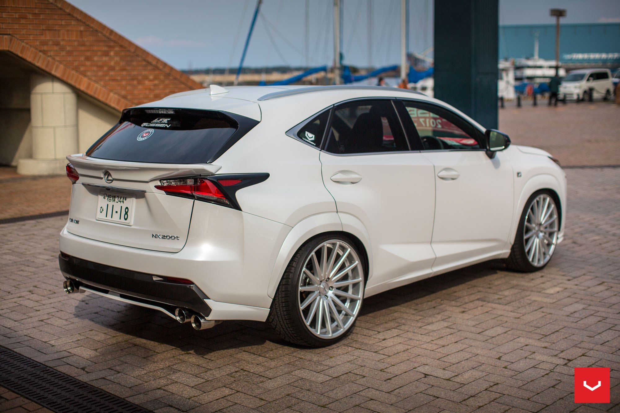 White Lexus NX with Custom Style Rear Spoiler - Photo by Vossen