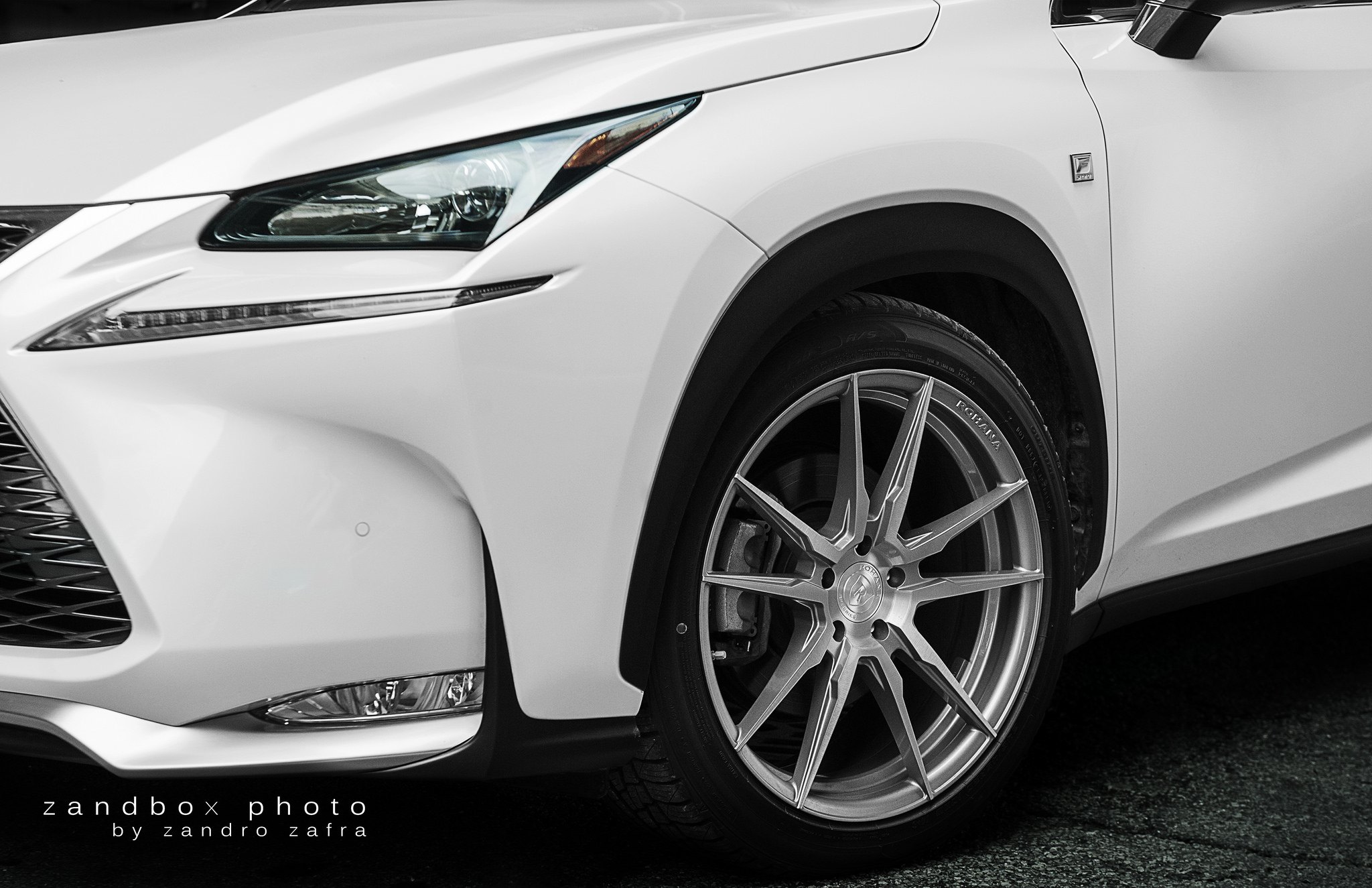 Chrome Rohana Wheels on White Lexus NX - Photo by zandbox