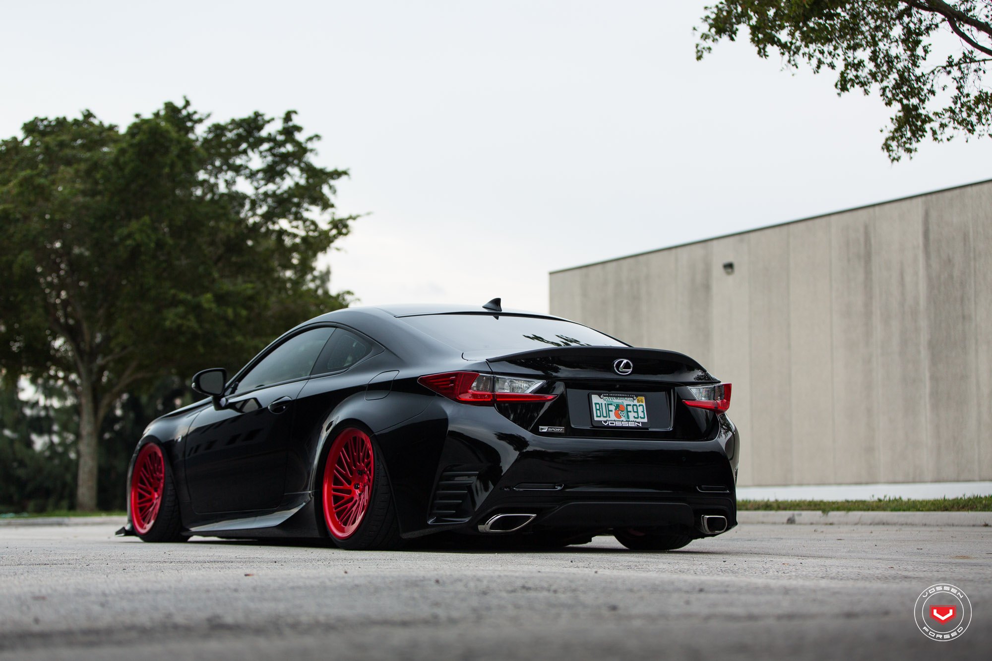Lexus RC-F Rear Diffuser With Polished Exhaust Tips - Photo by Vossen