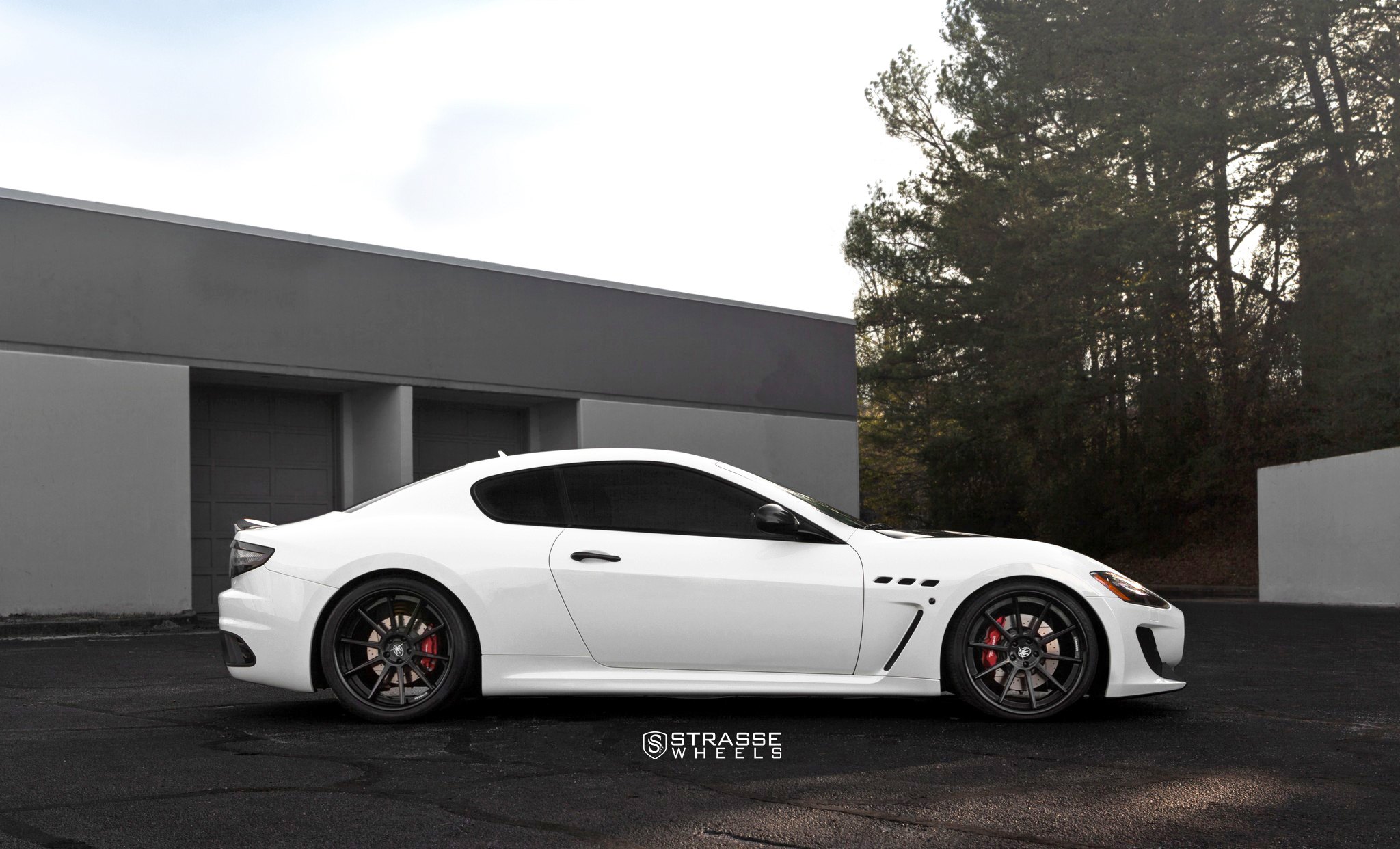 Custom White Maserati Granturismo Side Scoops - Photo by Strasse Forged