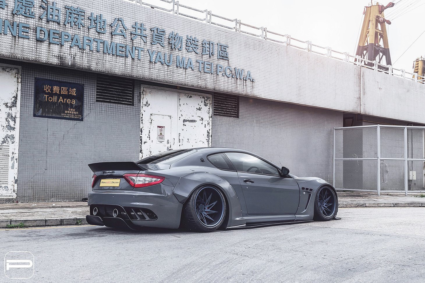 Red Clear LED Taillighs on Gray Maserati Granturismo - Photo by PUR Wheels
