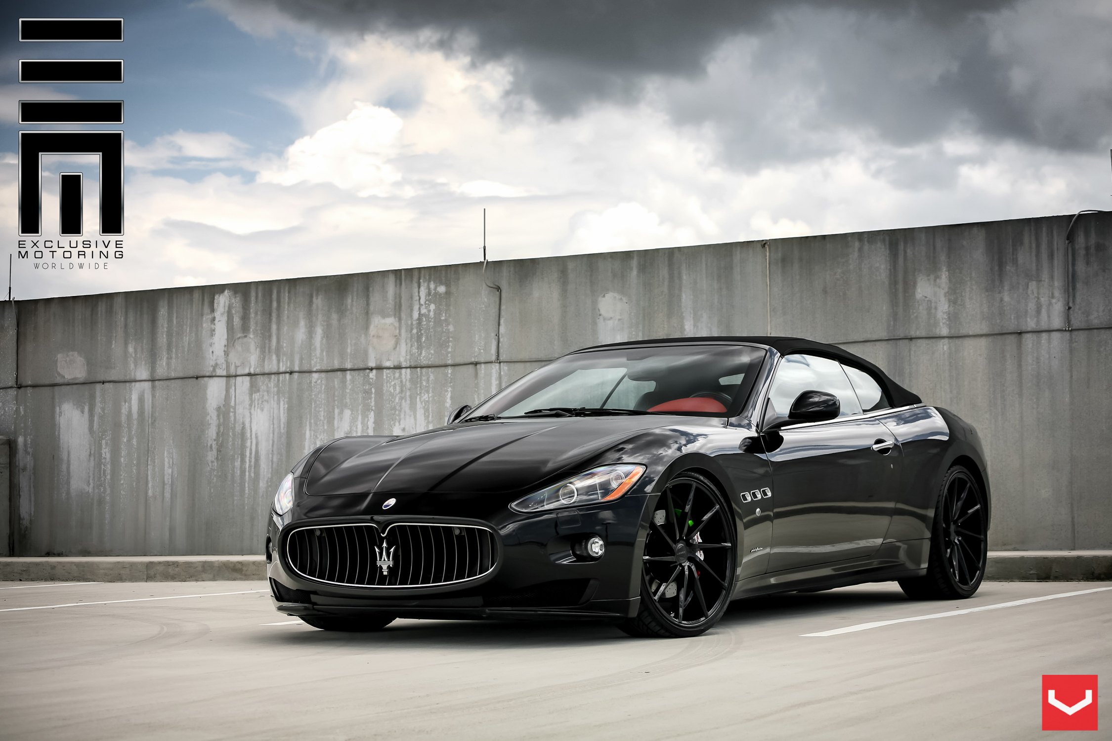 Custom Black Convertible Maserati Granturismo - Photo by Vossen
