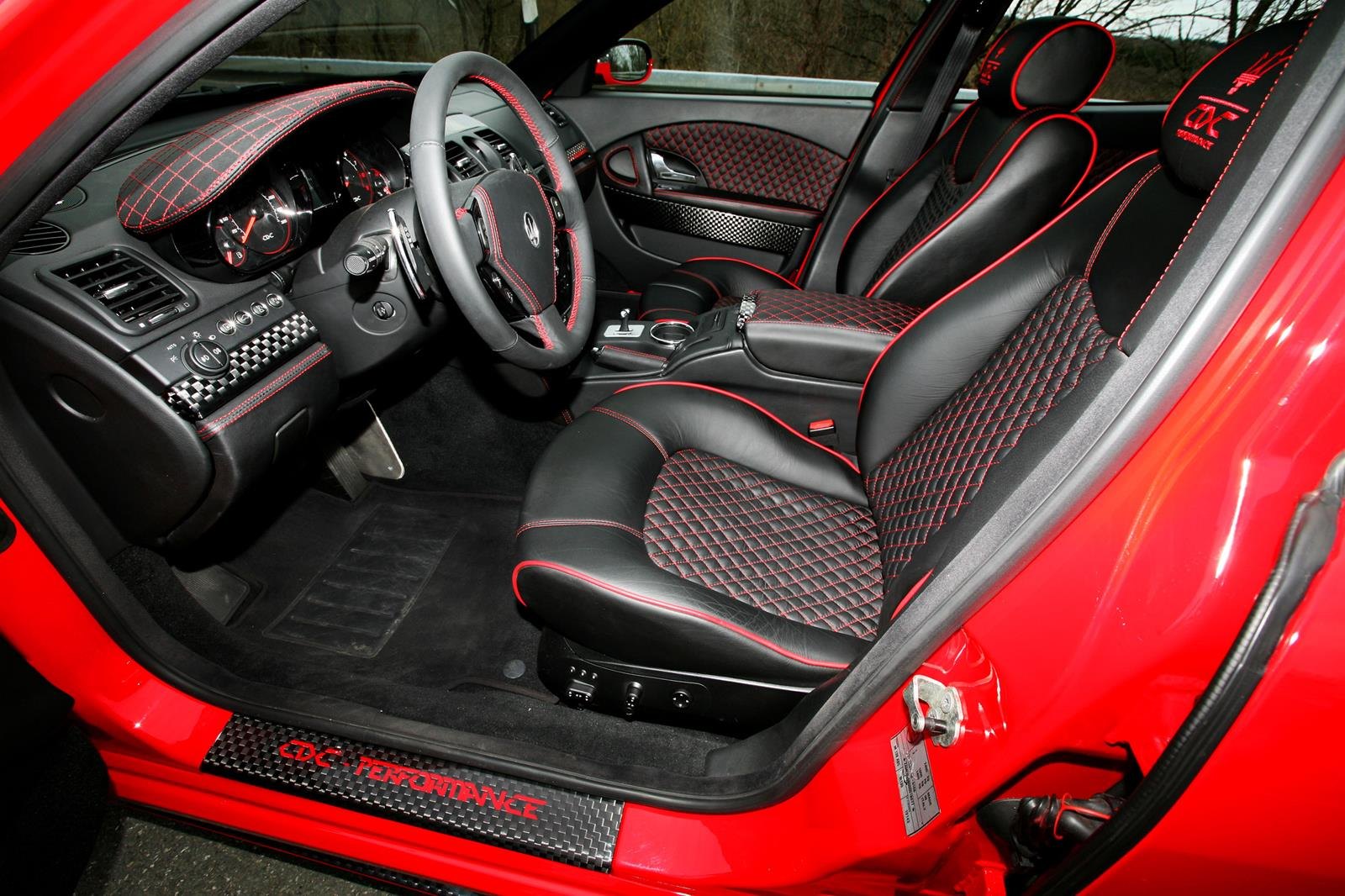 Custom Interior Kit in Red Maserati Quattroporte - Photo by Vossen