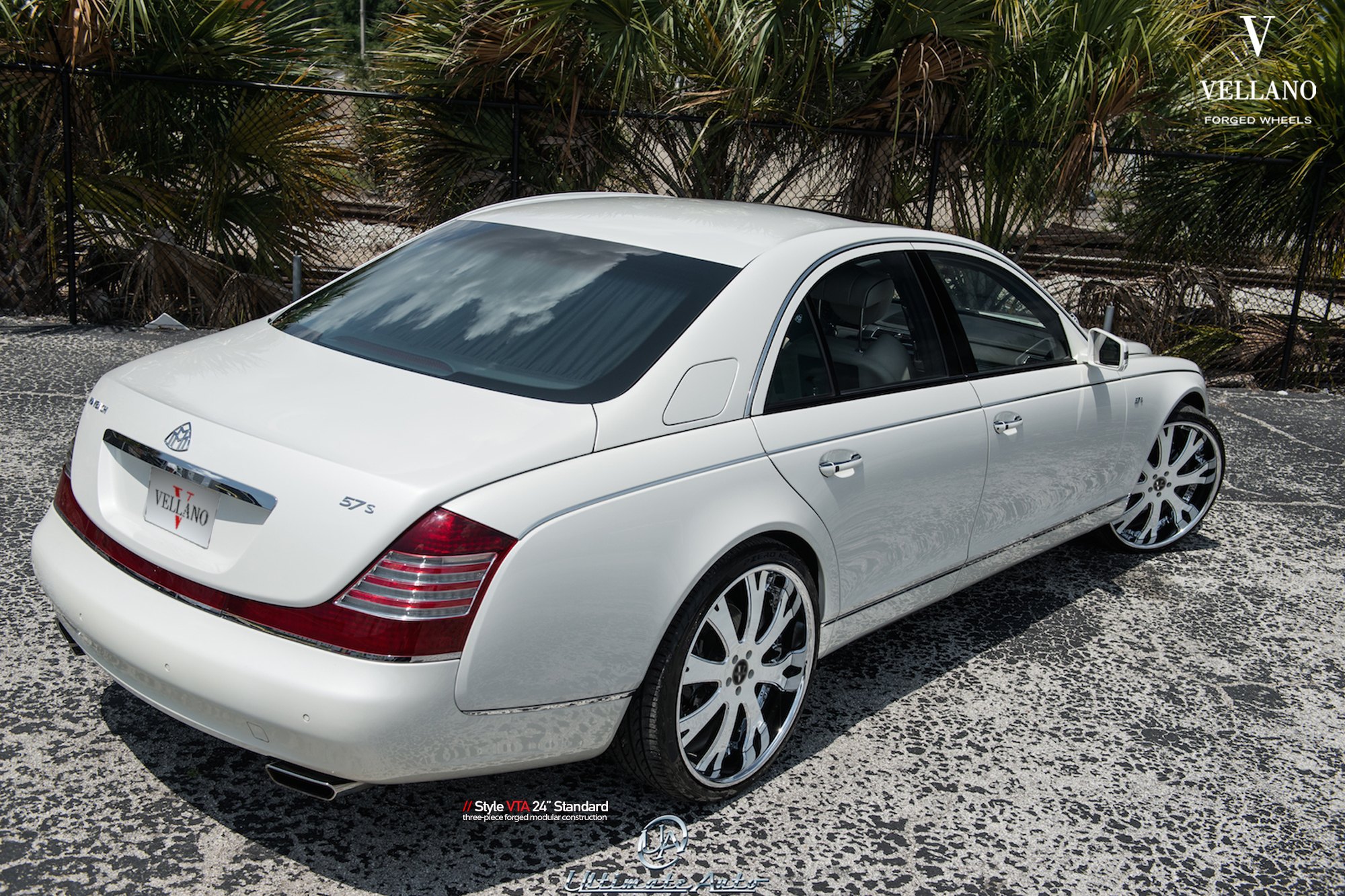 Red LED Taillights on White Maybach 57S - Photo by Vellano