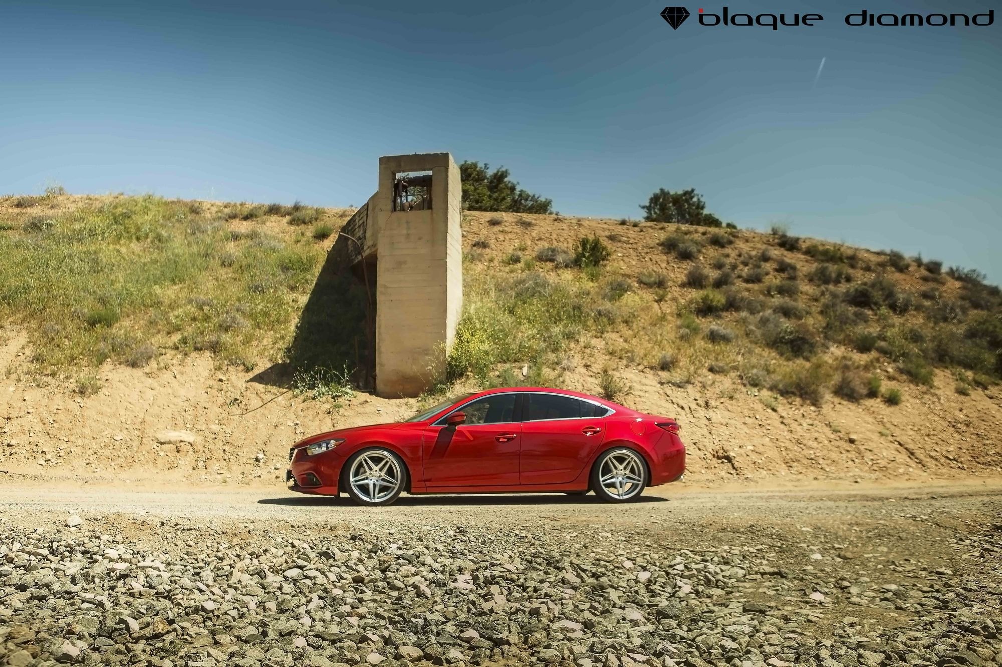 Red Mazda 6 on Custom Wheels - Photo by Blaque Diamond