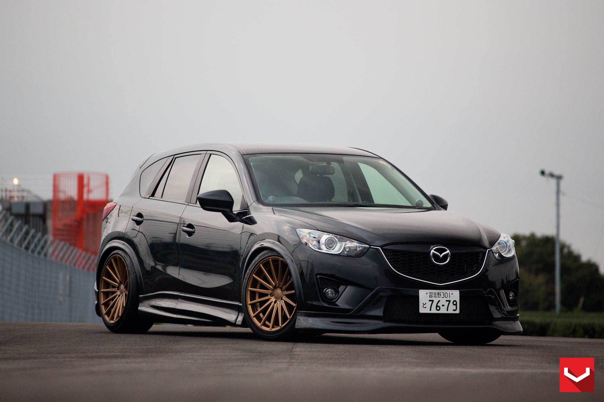 Black Mazda CX-5 with Custom Front Bumper - Photo by Vossen