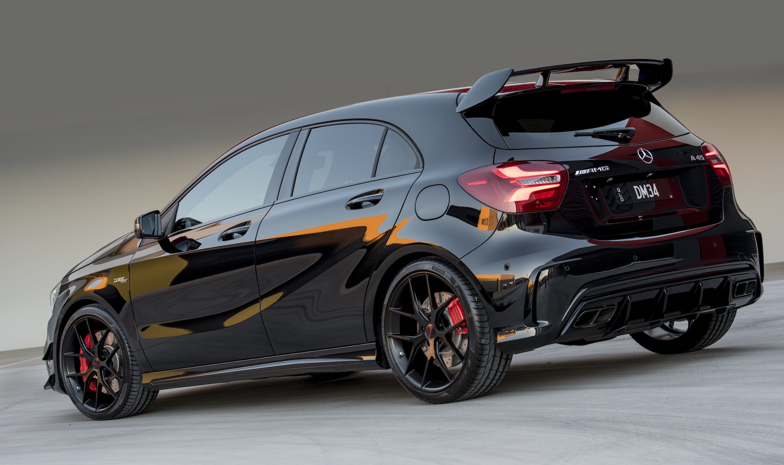 Black Mercedes A Class with Roofline Spoiler - Photo by Forgeline Motorsports