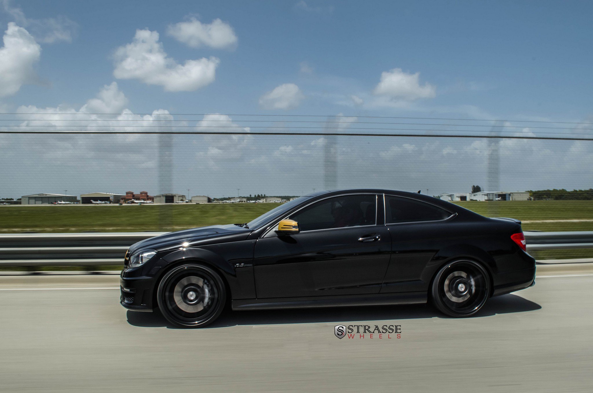 Strasse Wheels on Black Mercedes C-Class - Photo by Strasse Forged