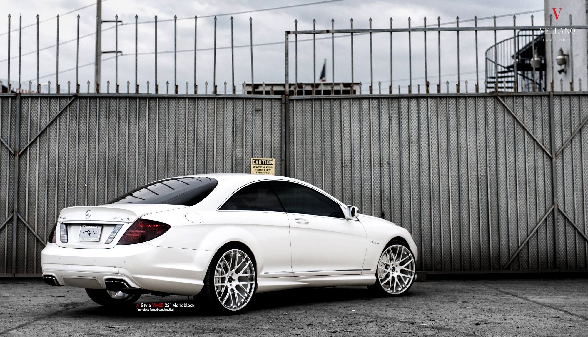 White Mercedes CL Class with Red Smoke Taillights - Photo by Vellano
