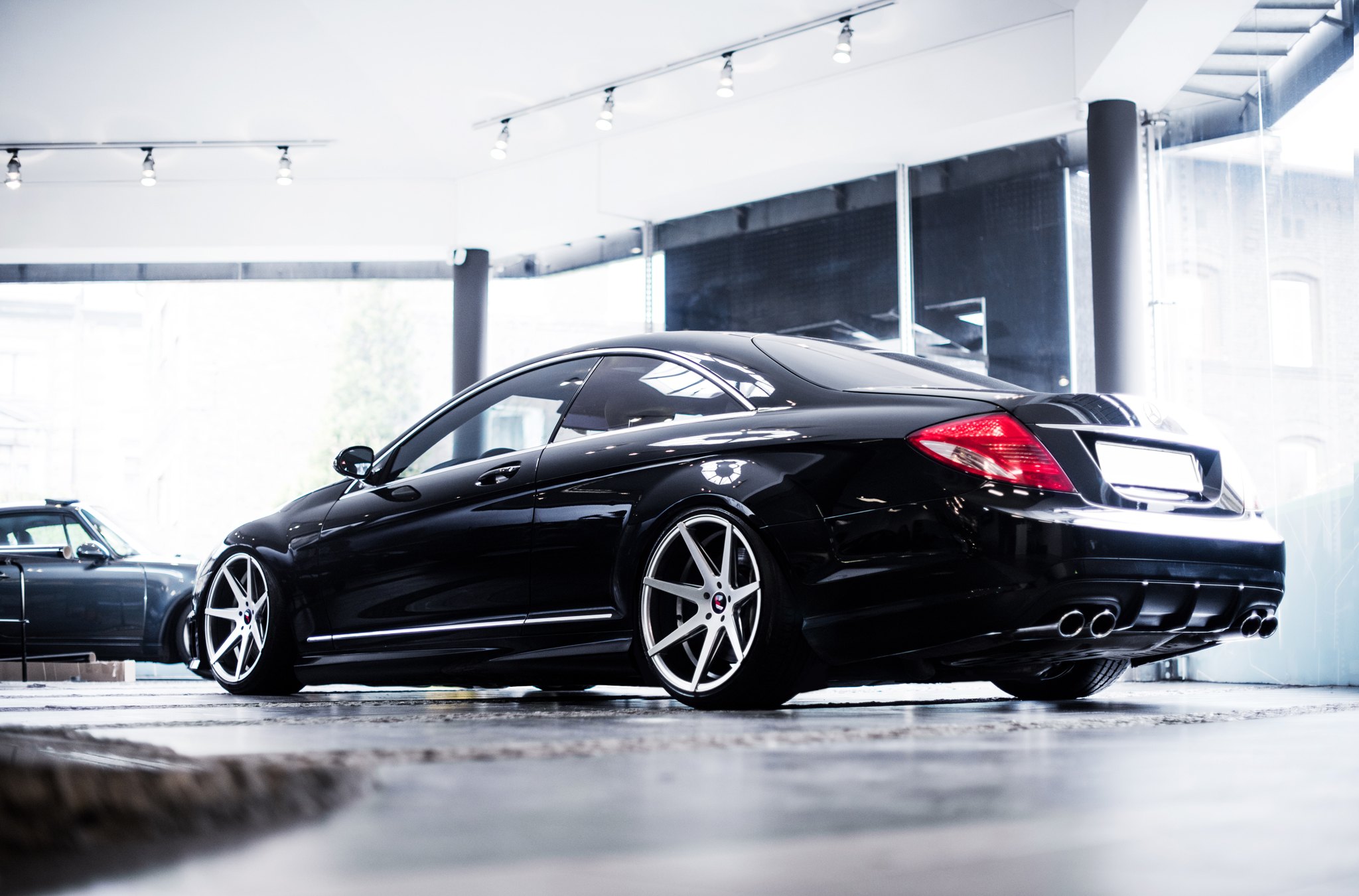 Black Mercedes CL Class with Custom Side Skirts - Photo by JR Wheels
