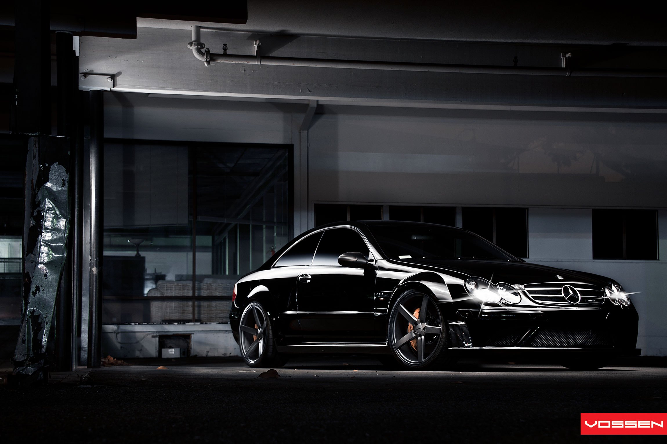 Custom Black Mercedes CLK with Vossen Rims - Photo by Vossen