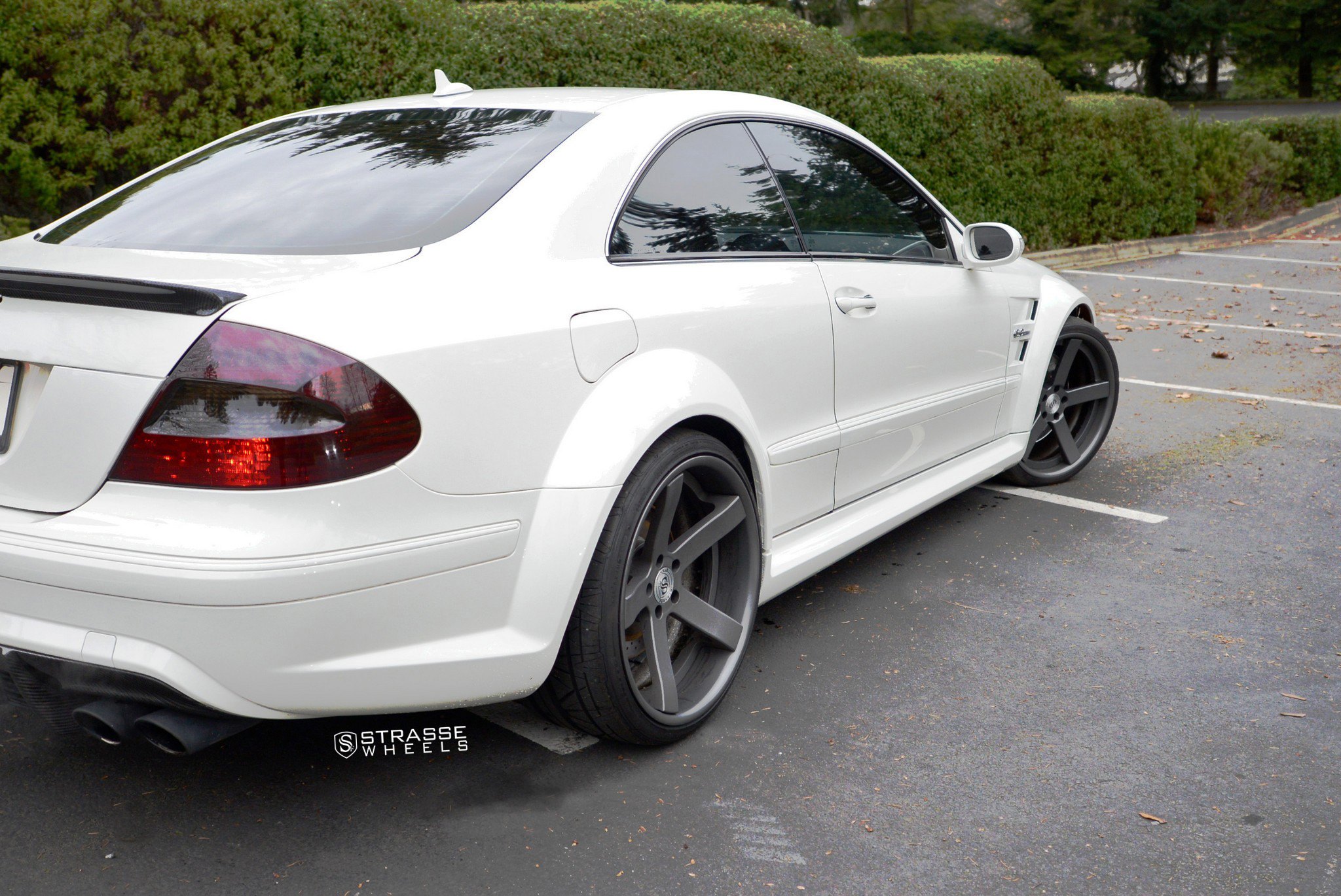 White Mercedes CLK-Class with Red Smoke Taillights - Photo by Strasse Forged