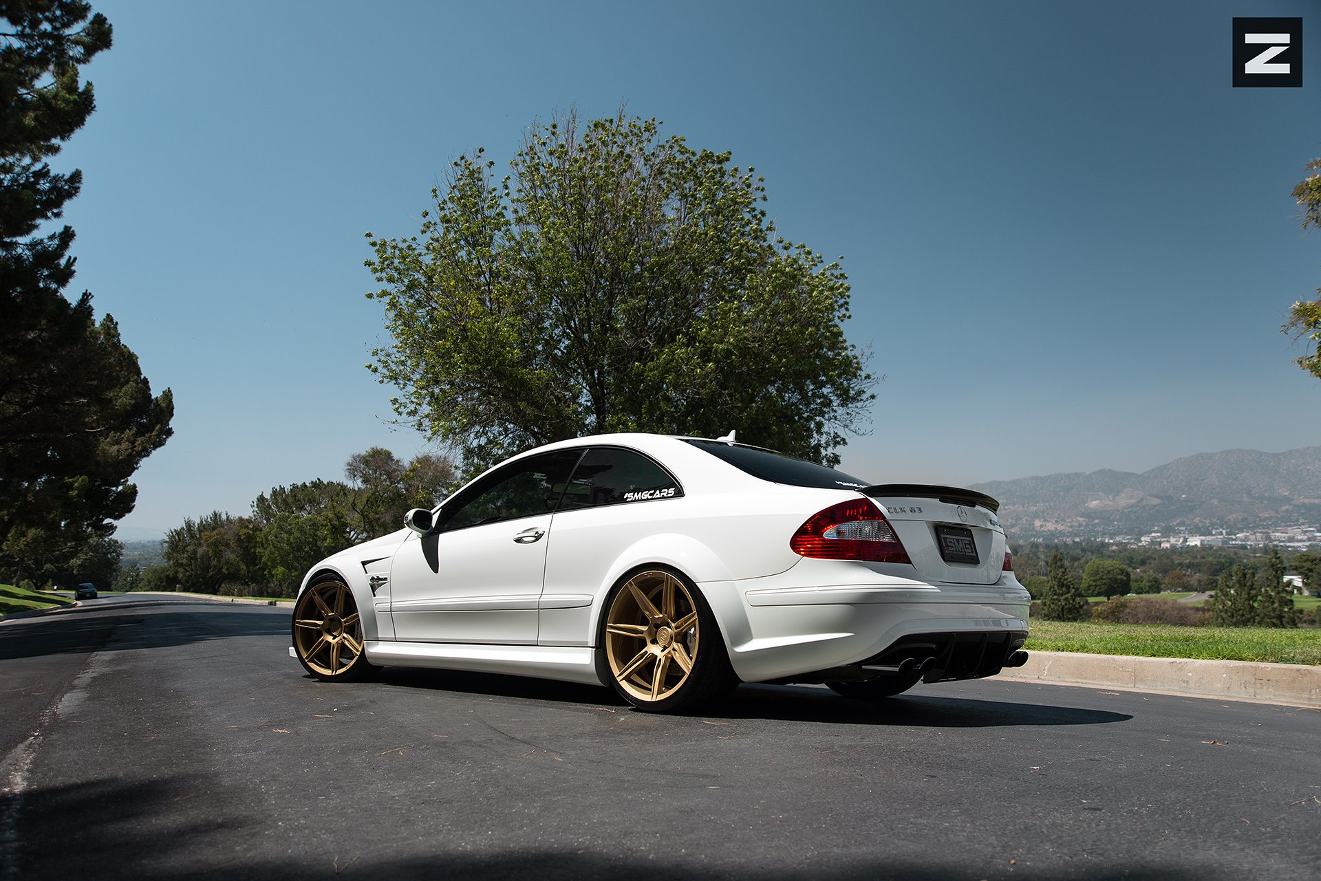 Factory Style Rear Lip Spoiler on White Mercedes CLK Class - Photo by Zito Wheels