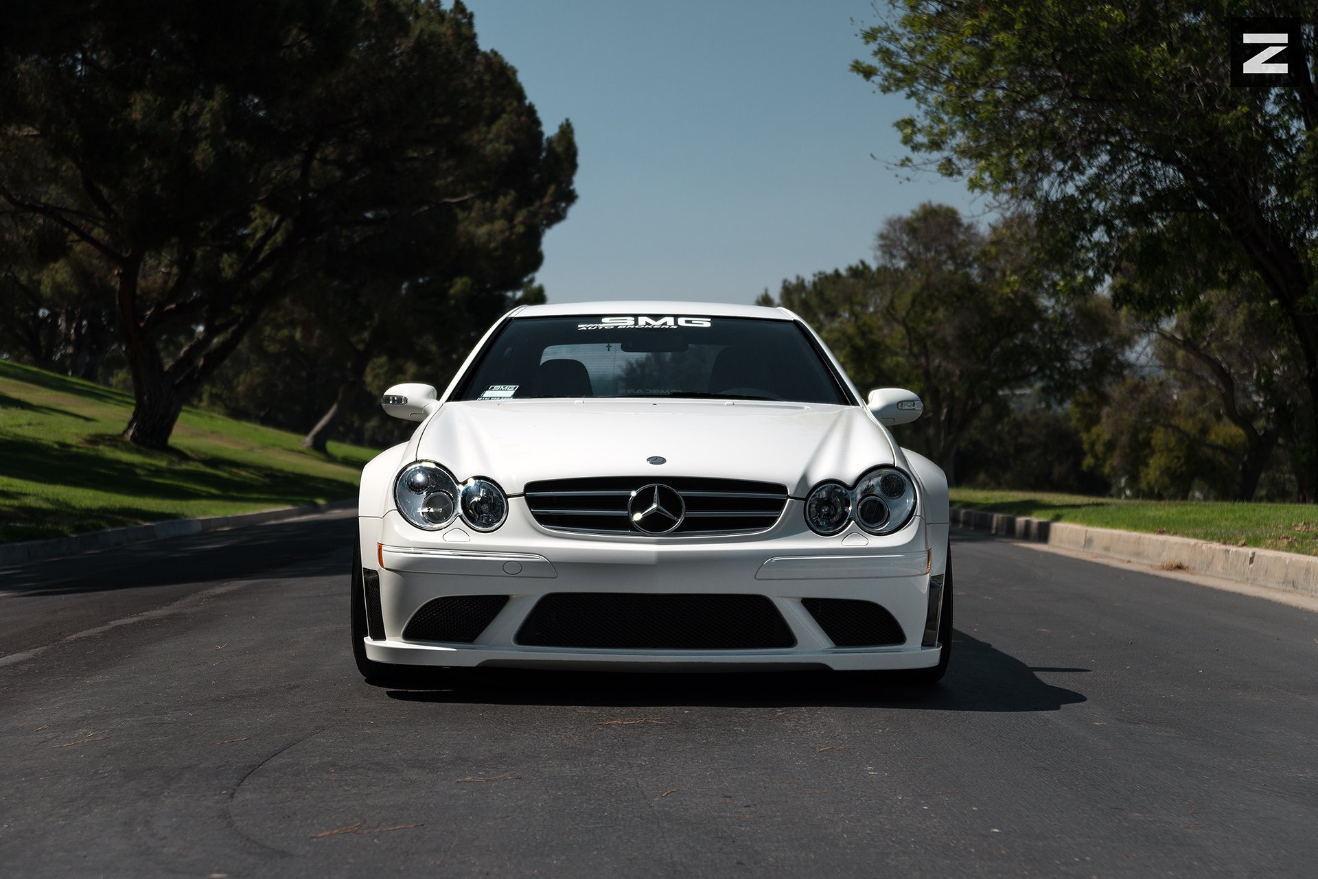 Chrome Grille on White Mercedes CLK Class - Photo by Zito Wheels