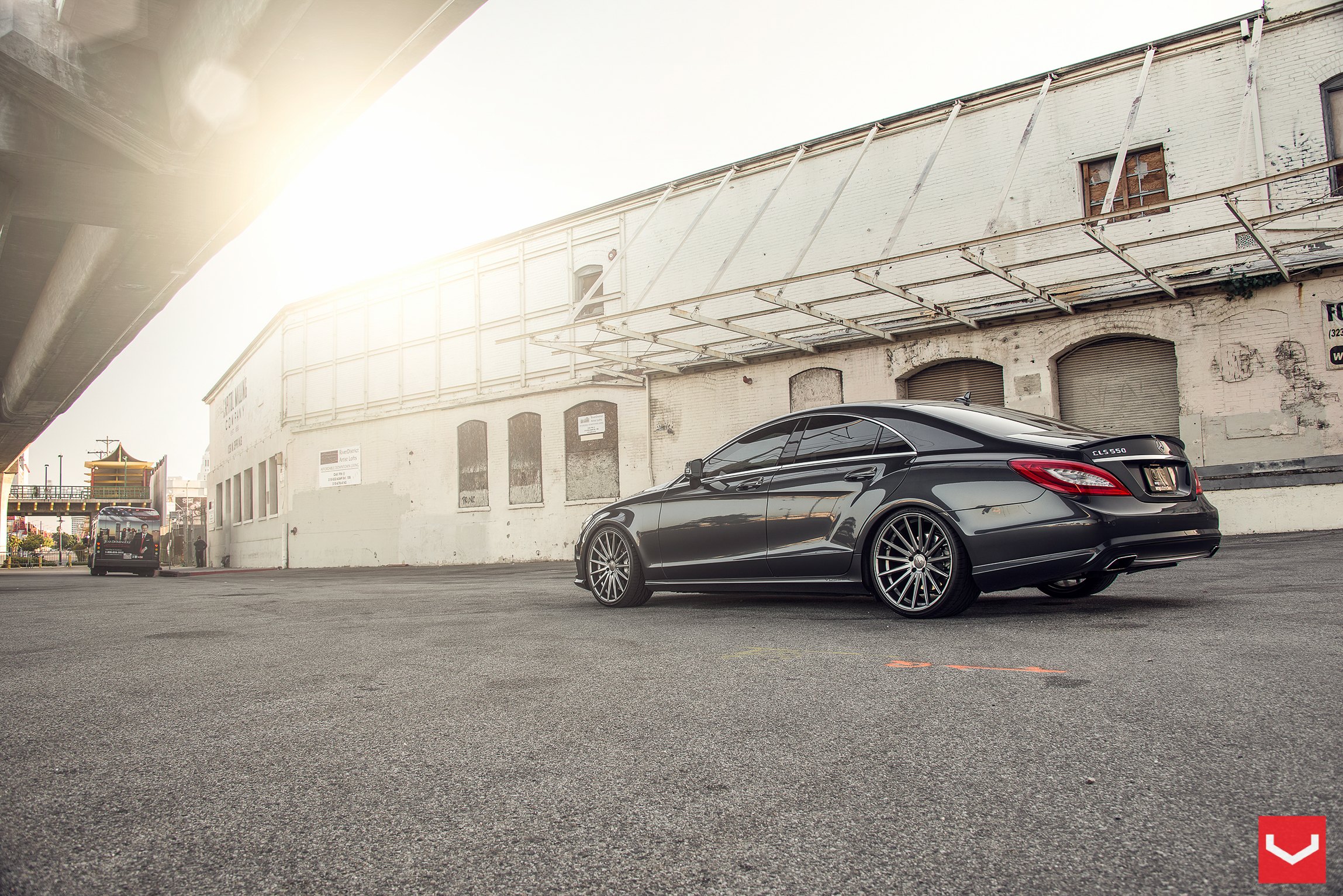 Aftermarket Taillights on Gray Mercedes CLS - Photo by Vossen