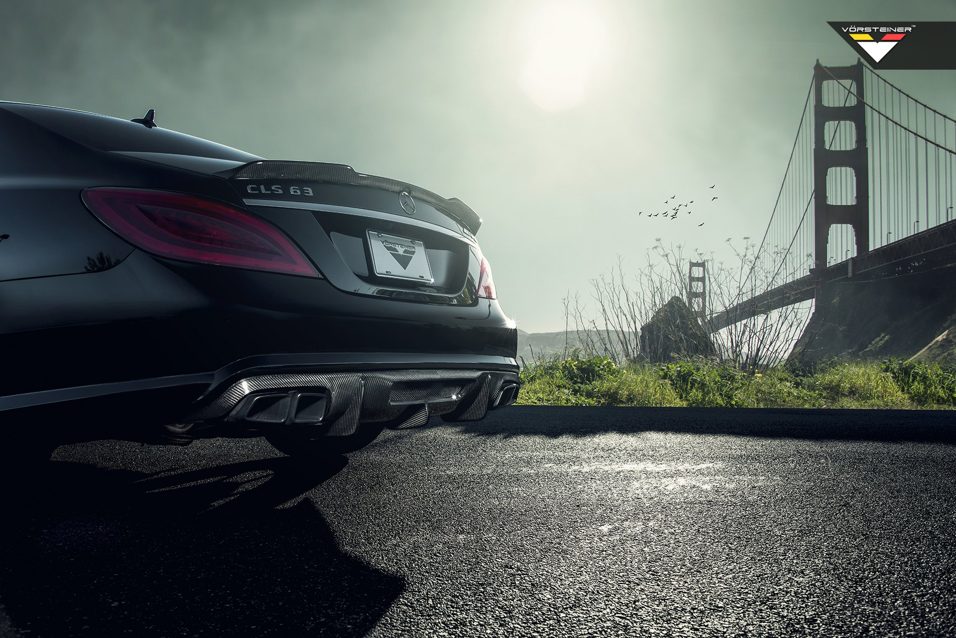 Black Mercedes CLS Class with Carbon Fiber Rear Spoiler - Photo by Vorstiner