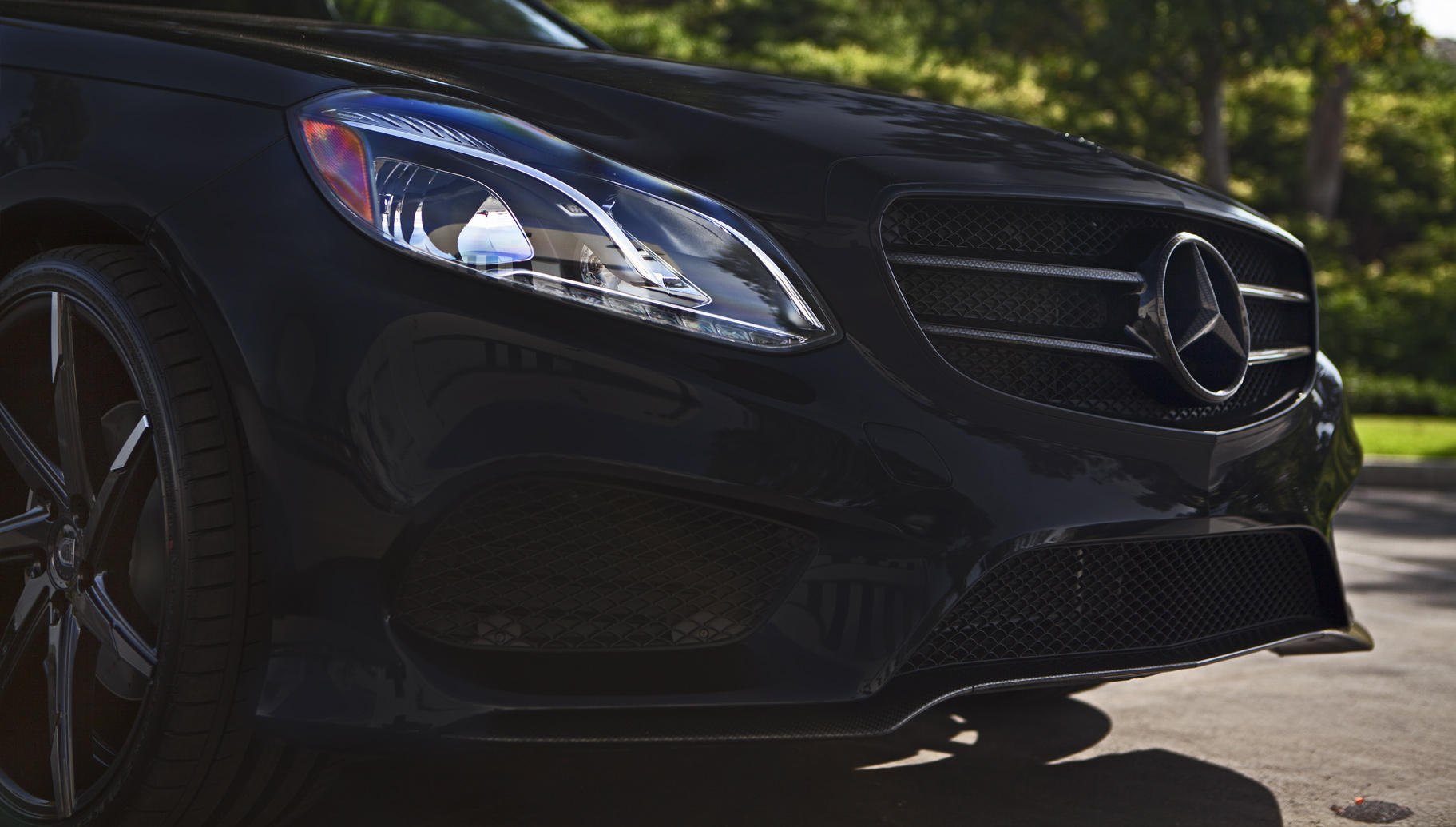 Mercedes E-Class with Blacked Out Custom Grille - Photo by Lexani