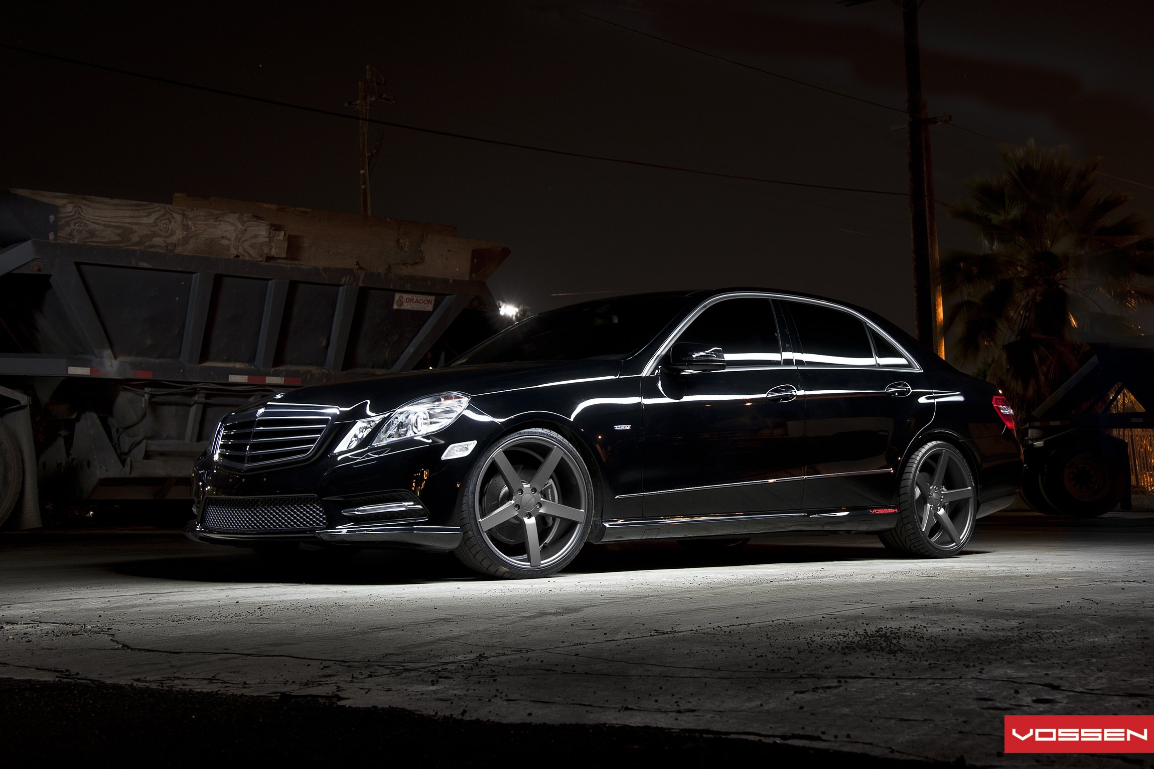 Night Luxury: Black Mercedes E-Class on Gunmetal Gray Rims — CARiD.com