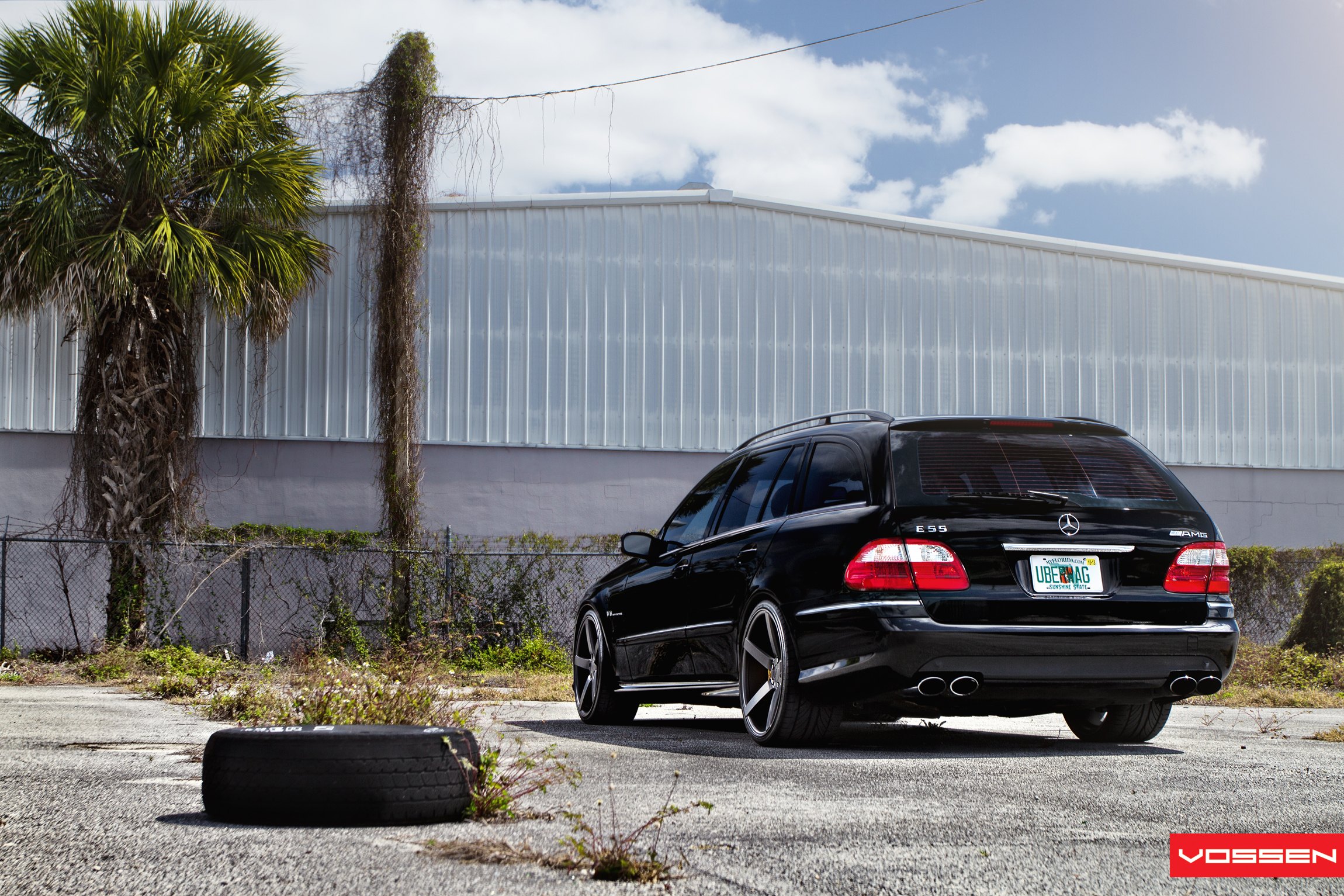 Aftermarket LED Taillights on Black Mercedes E Class - Photo by Vossen