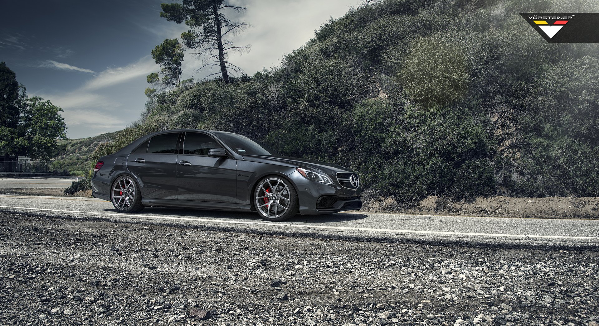 Black Mercedes E Class with Custom Side Skirts - Photo by Vorstiner