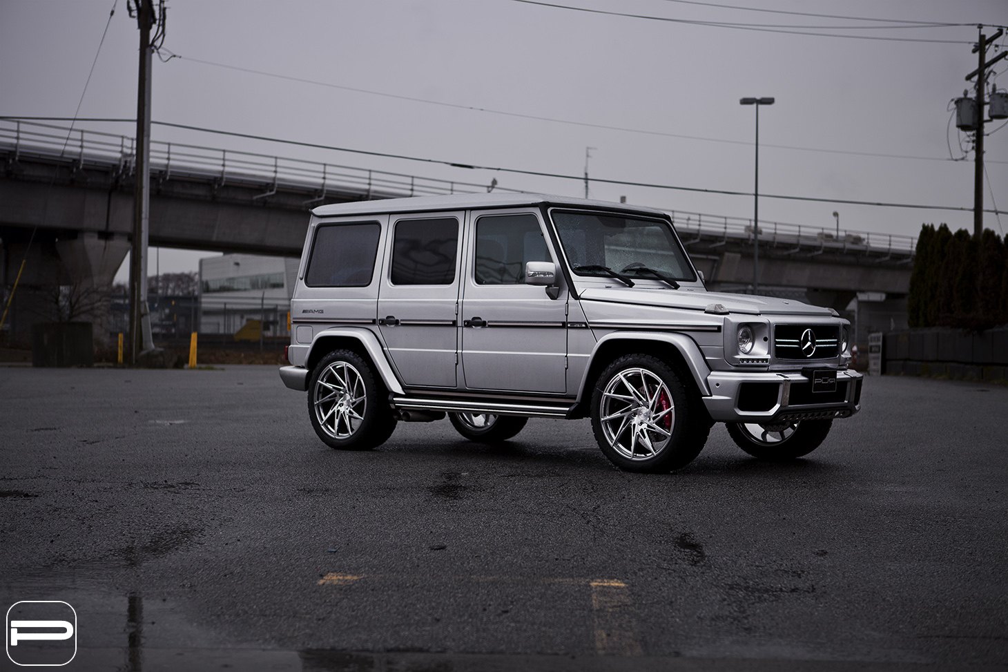 Custom Front Bumper on Gray Mercedes G Class - Photo by PUR Wheels