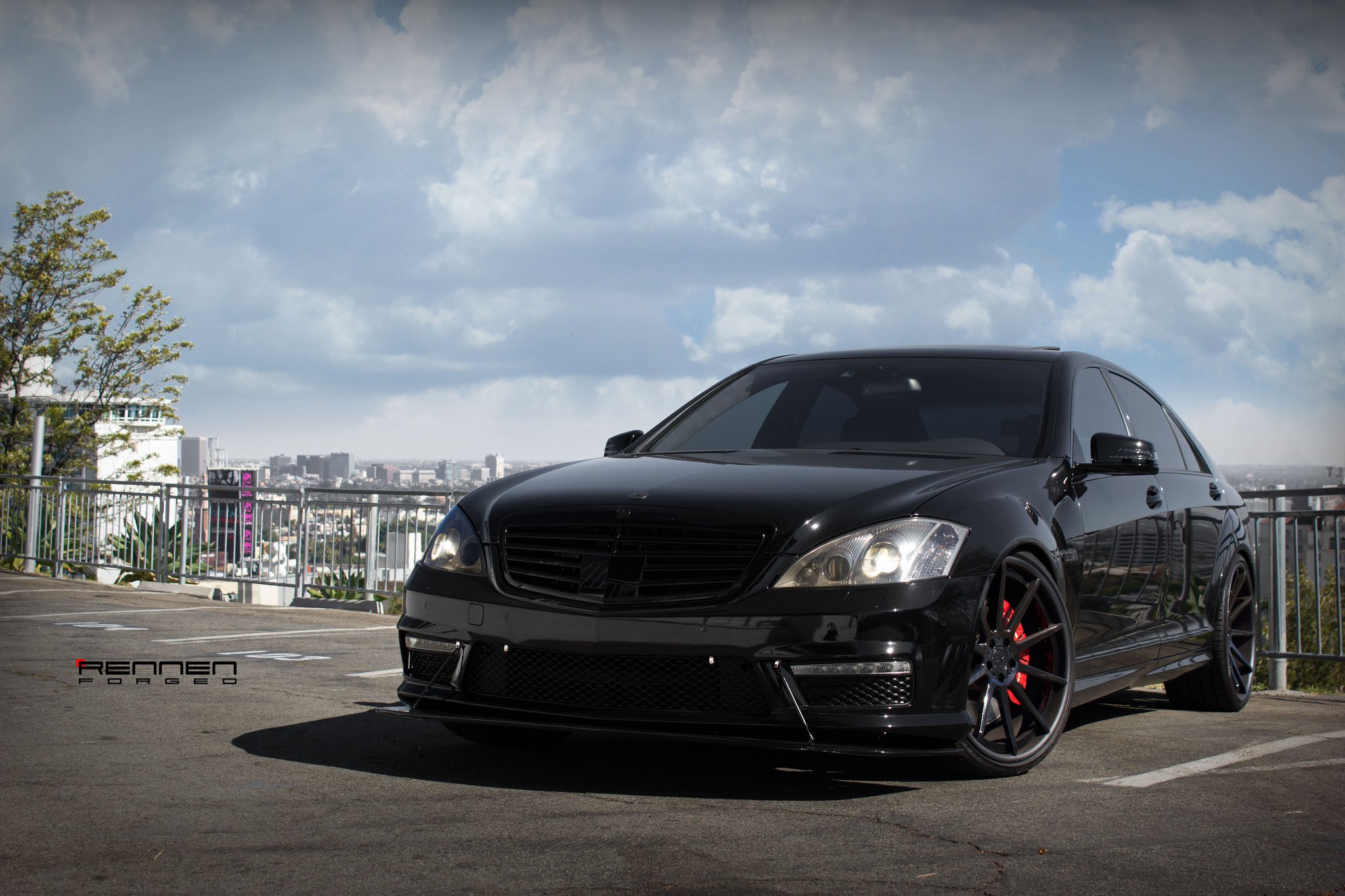 Black Mercedes S Class with Crystal Clear Headlights - Photo by Rennen International