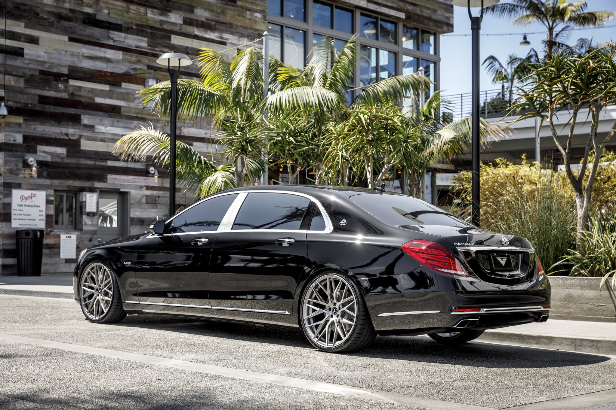 Aftermarket Red LED Taillights on Black Mercedes S Class - Photo by Vorsteiner