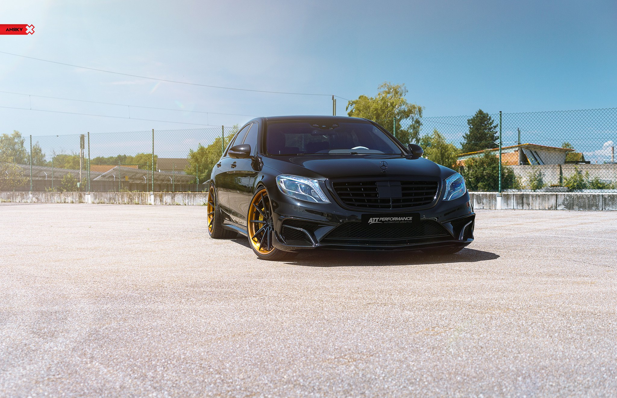 Black Mercedes S Class with Aftermarket Front Bumper - Photo by Anrky Wheels