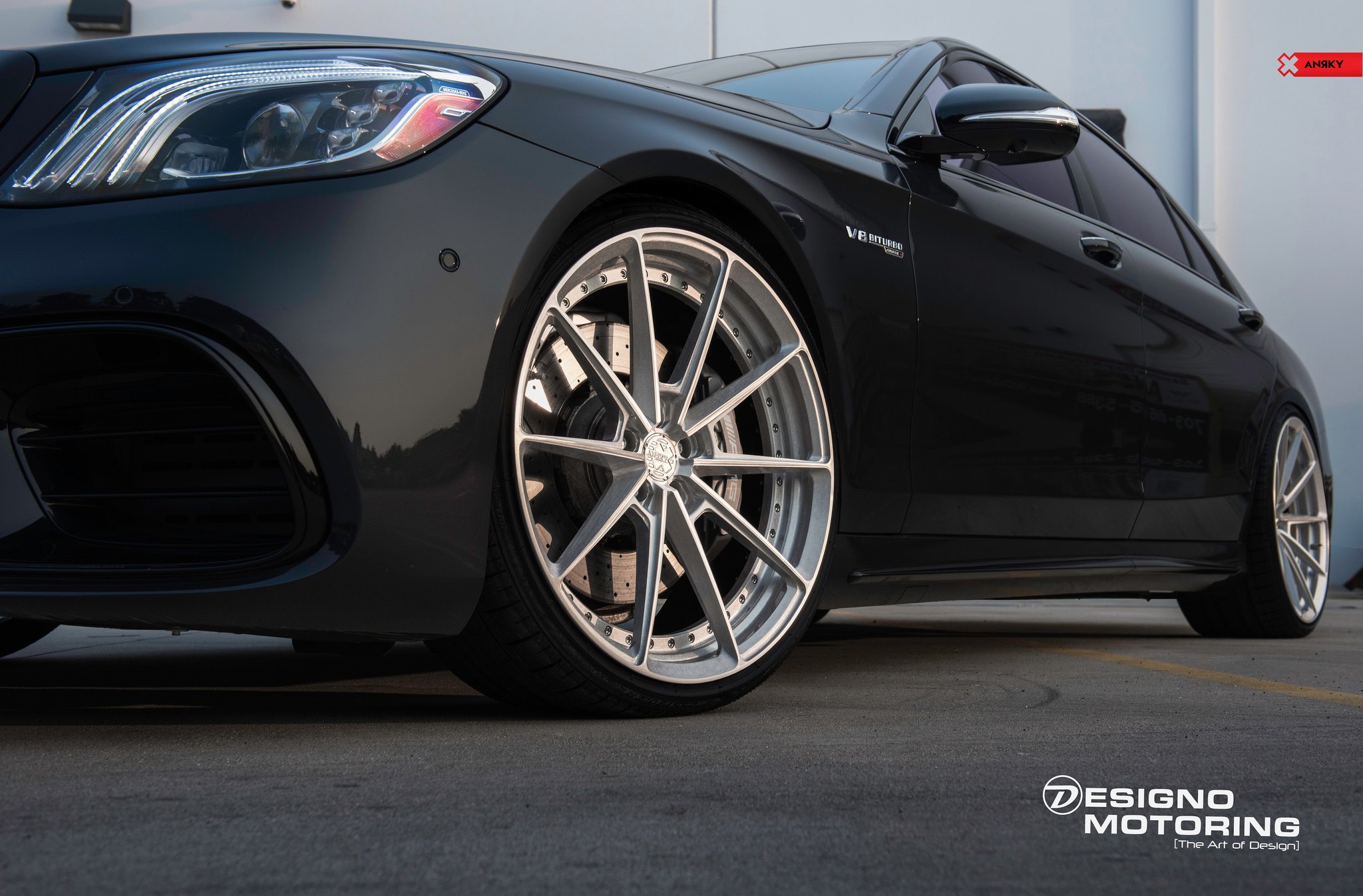 Gunmetal Anrky Wheels on Black Mercedes S Class - Photo by Anrky Wheels