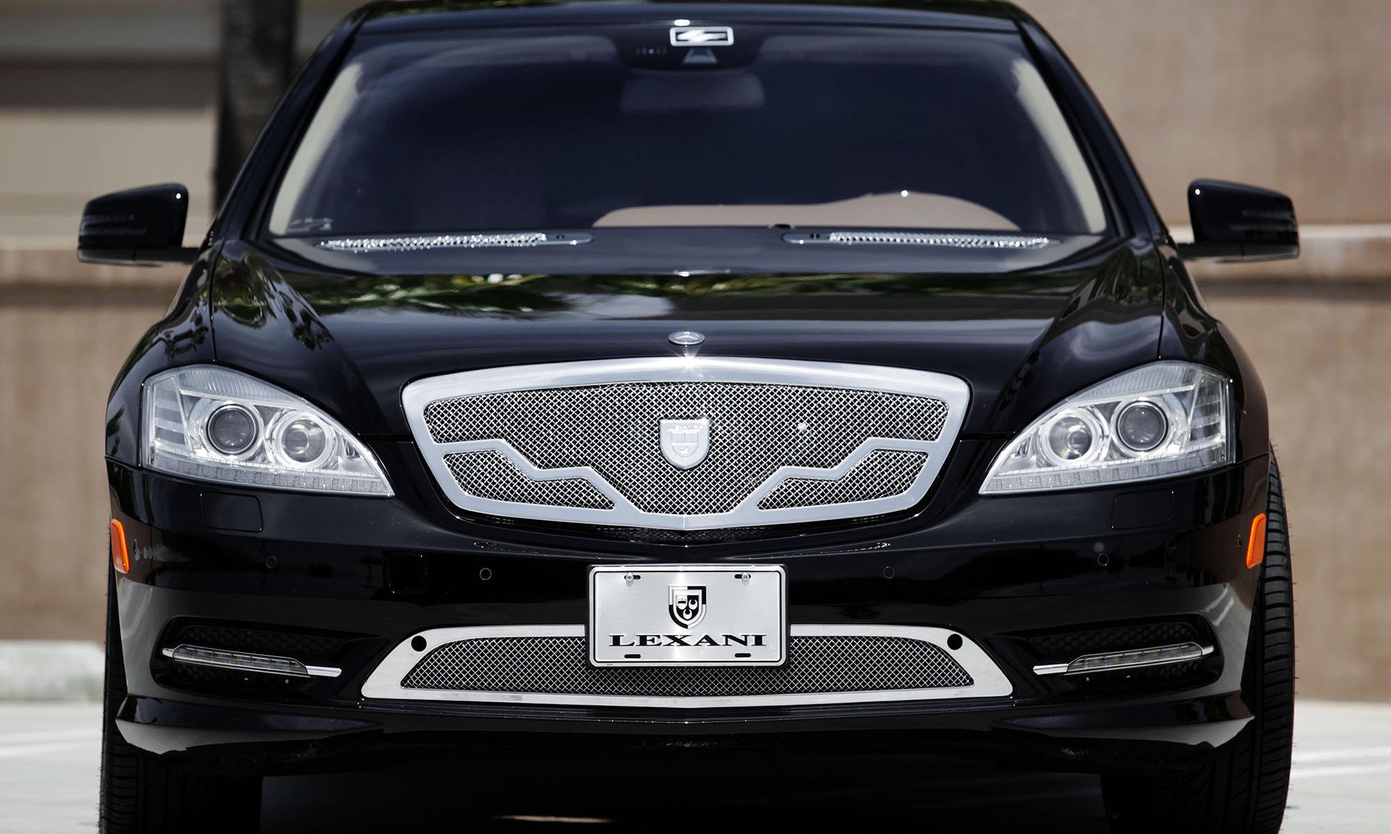 Black Mercedes S-Class with Custom Chrome Grille - Photo by Lexani