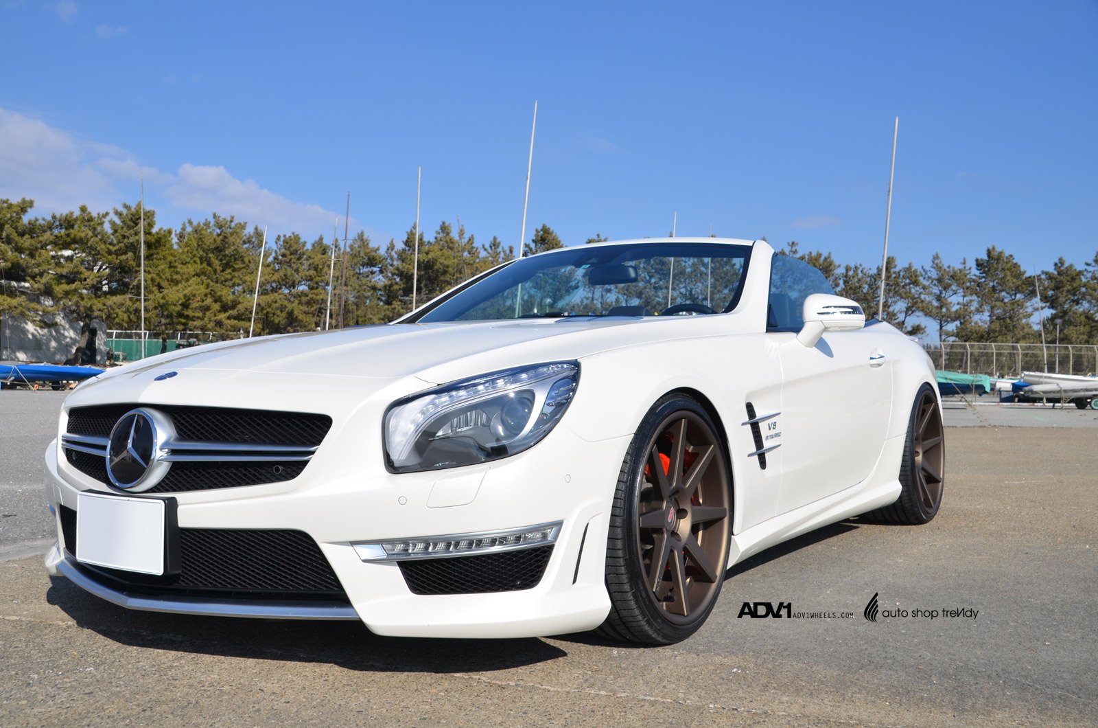 Aftermarket Front Bumper on White Mercedes SL Class - Photo by ADV.1