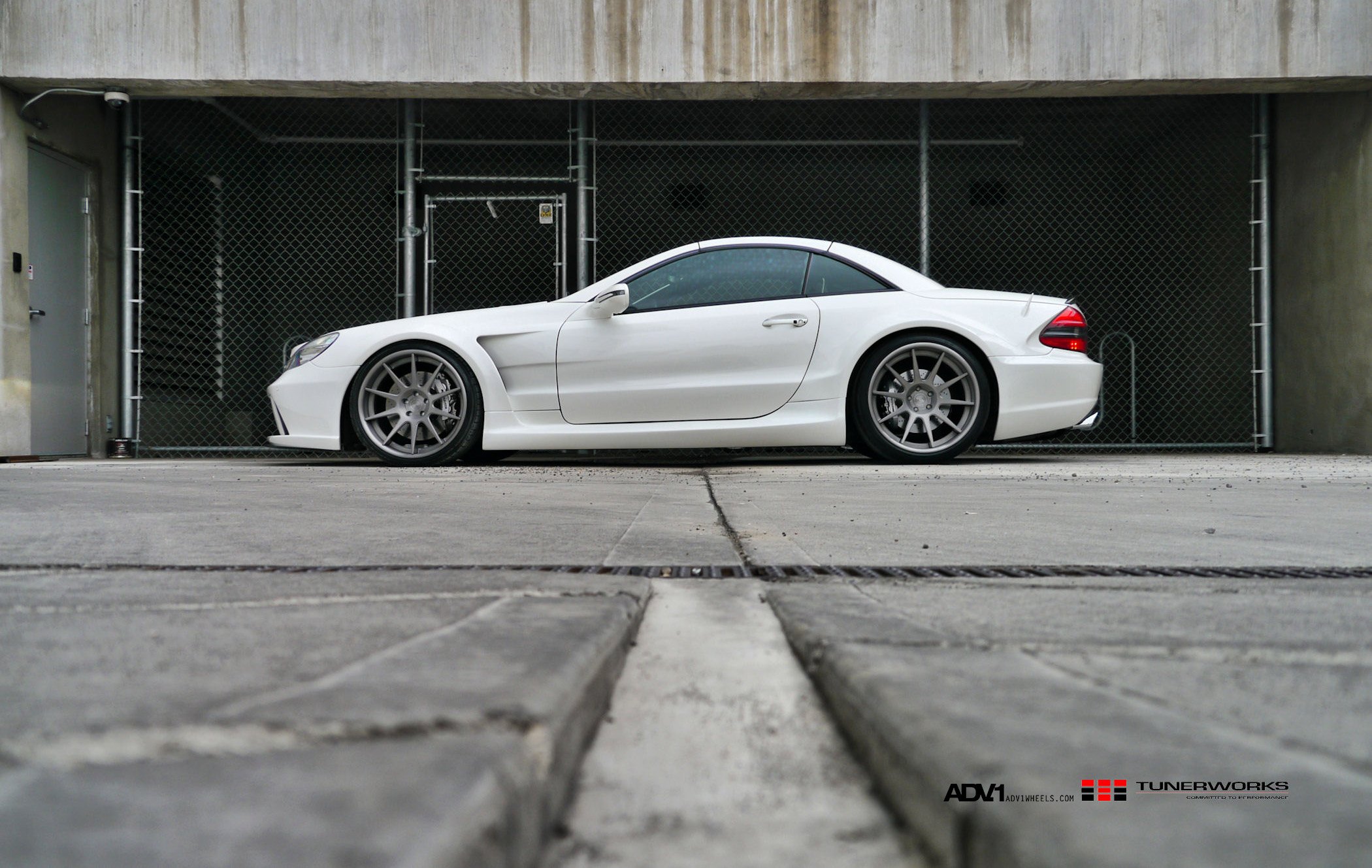 Custom White Mercedes SL Class Side Scoops - Photo by ADV.1