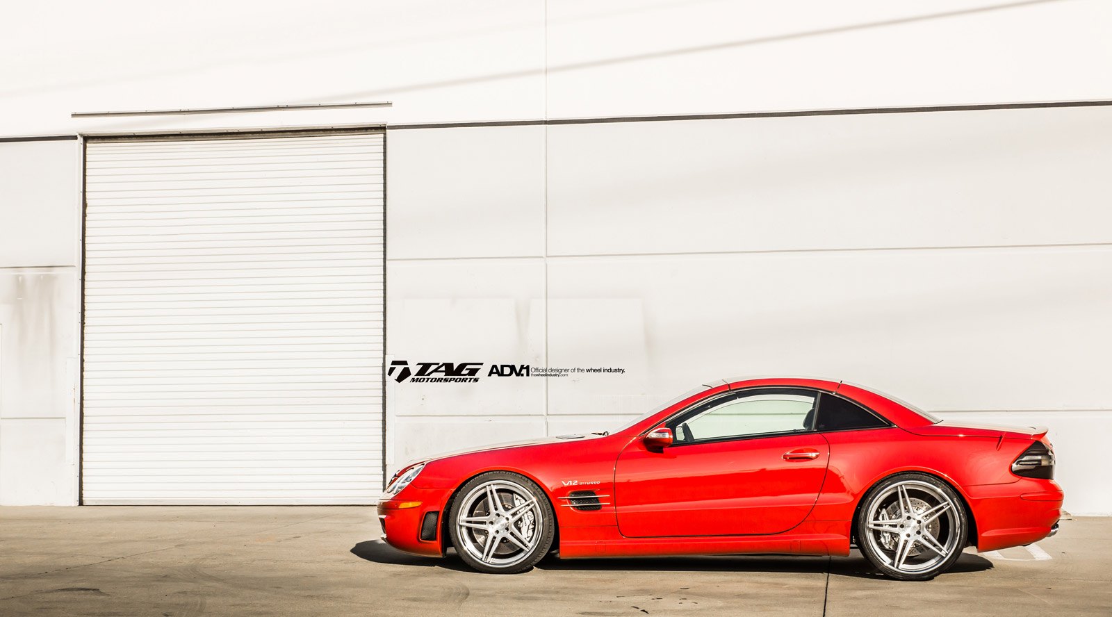 Custom Red Mercedes SL Class Side Skirts - Photo by ADV.1