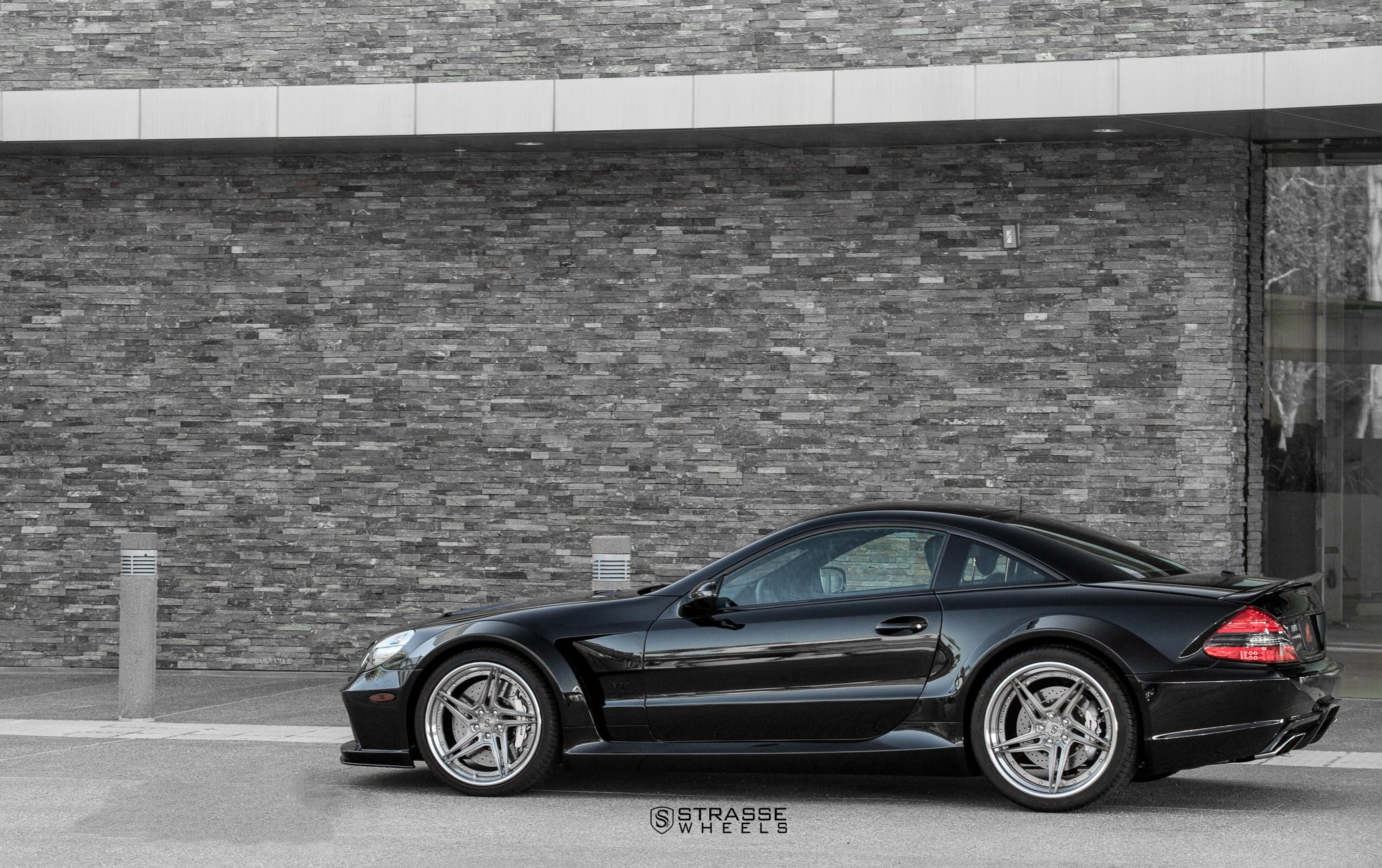 Custom Black Mercedes SL-Class Side Scoops - Photo by Strasse Forged
