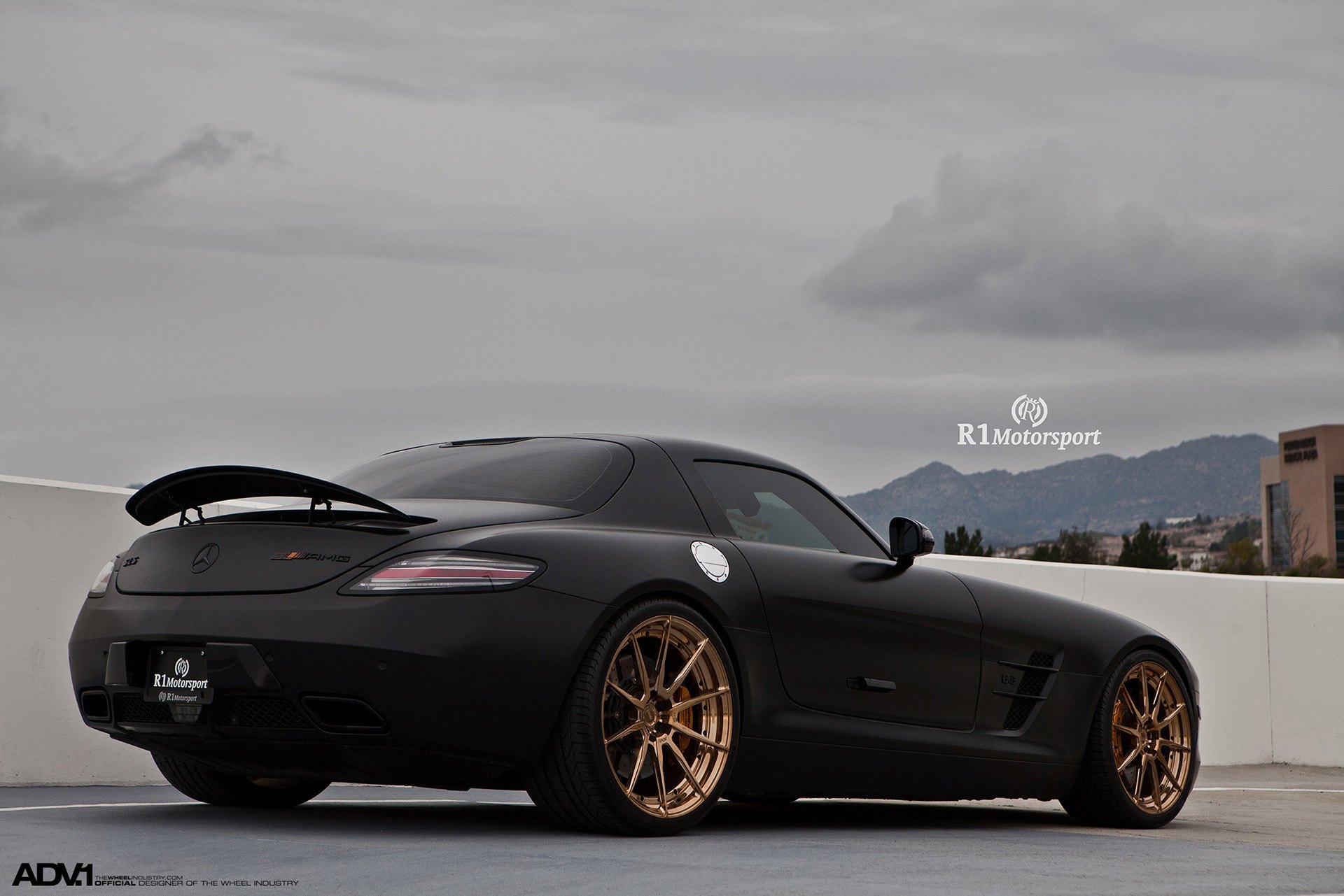 Matte Black Mercedes SLS with Aftermarket Taillights - Photo by ADV.1