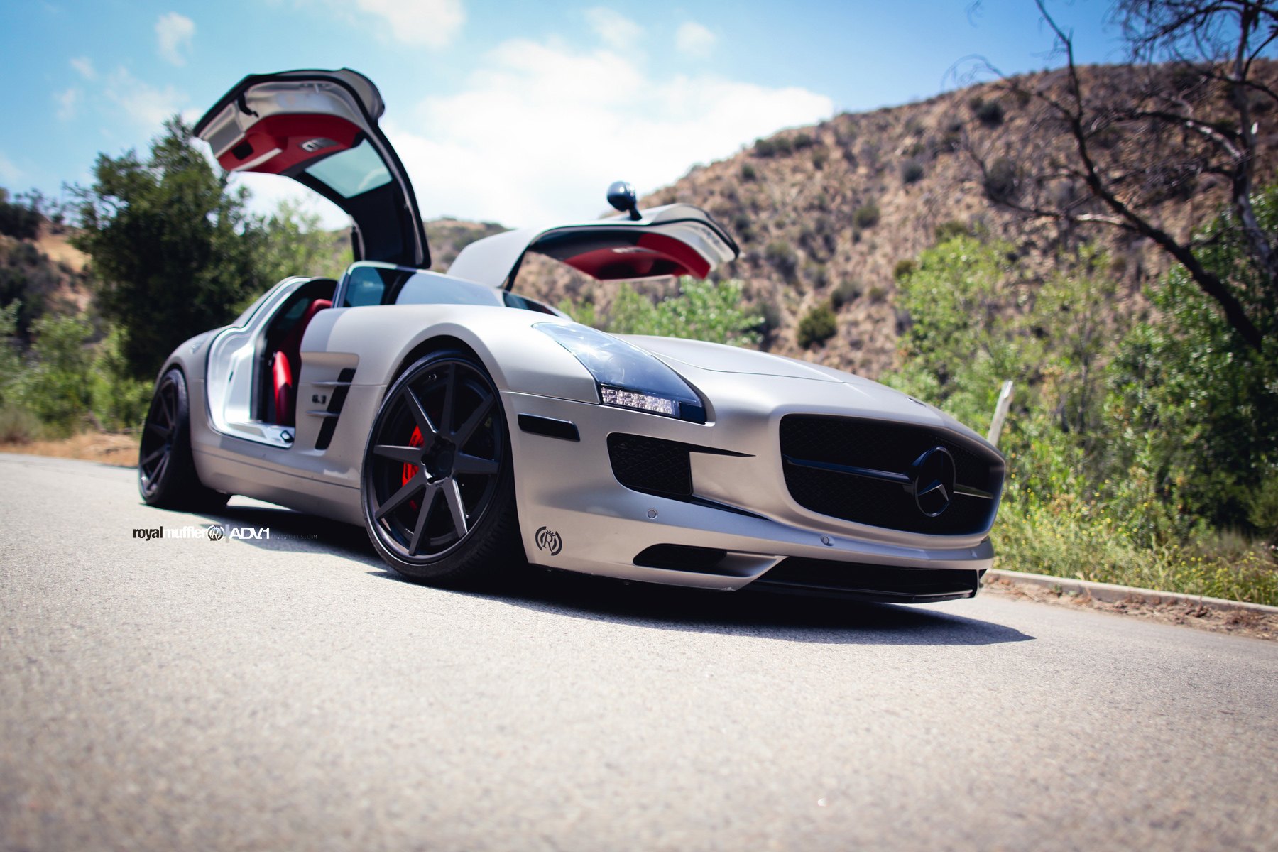 Vertical Doors on Silver Mercedes SLS - Photo by ADV.1