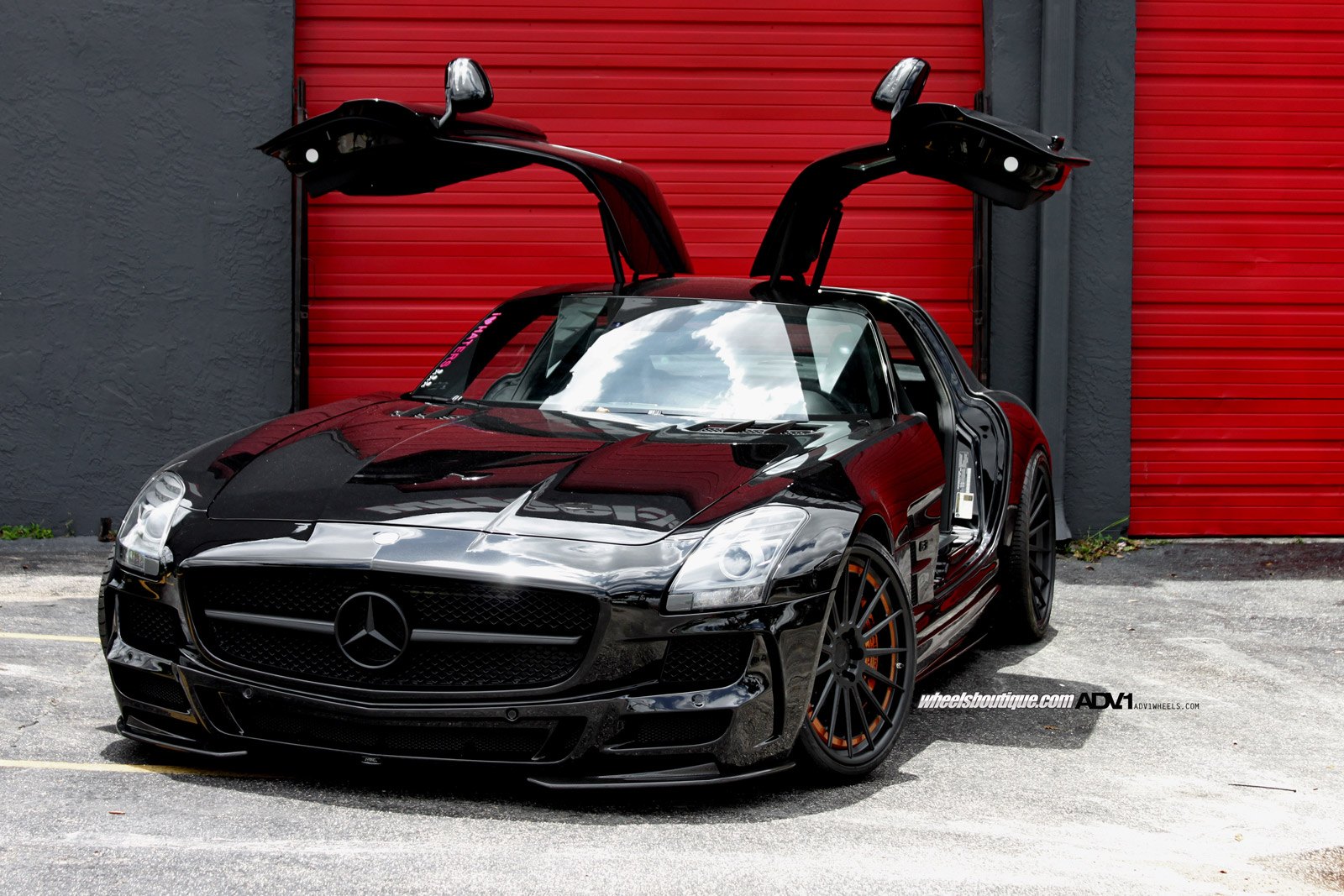 Custom Blacked Out Mercedes SLS with Vertical Doors - Photo by ADV.1