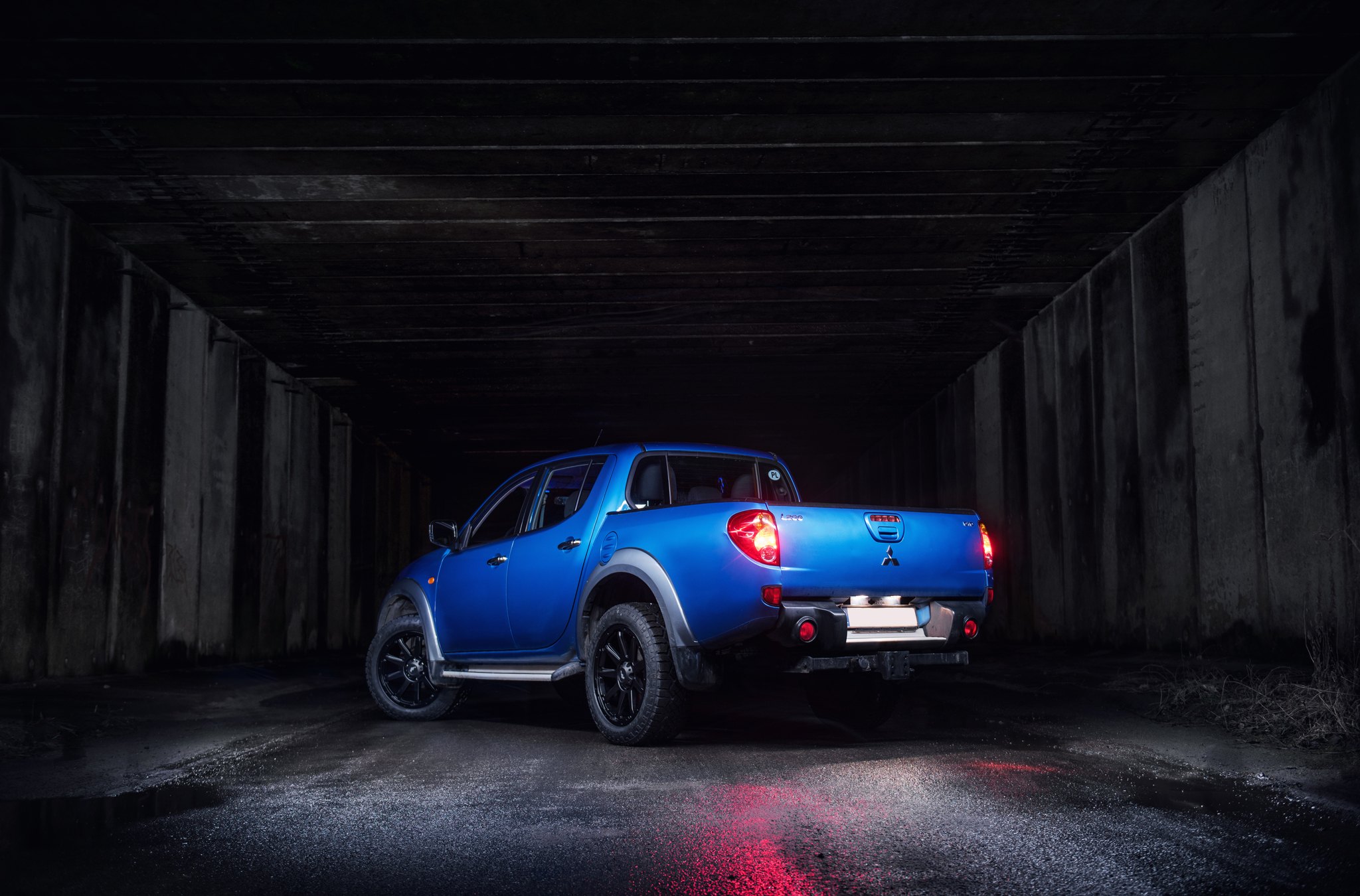 Blue Mitsubishi L200 with Aftermarket Rear Bumper - Photo by JR Wheels