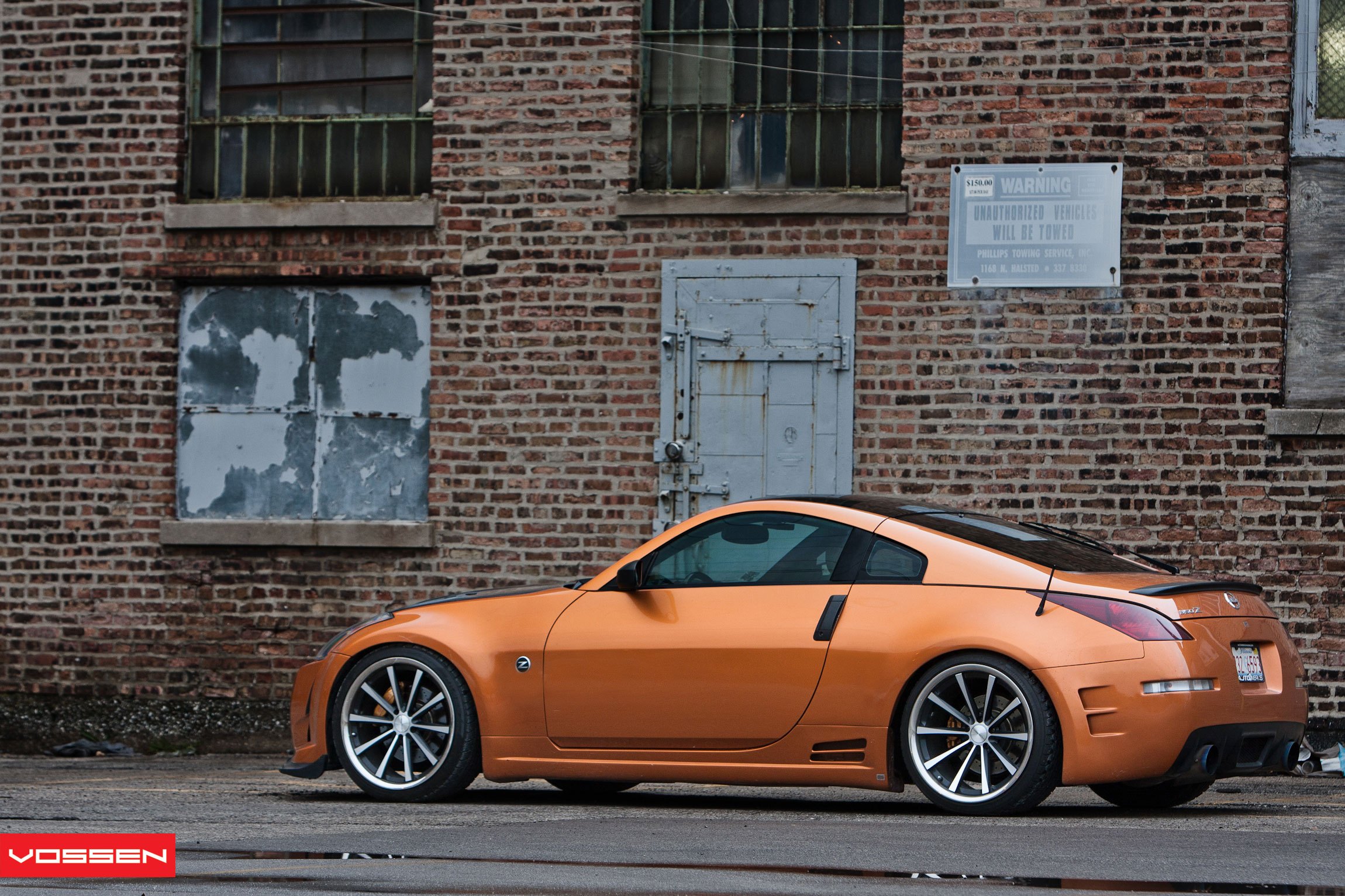 Orange Nissan 350Z Factory Style Rear Spoiler - Photo by Vossen