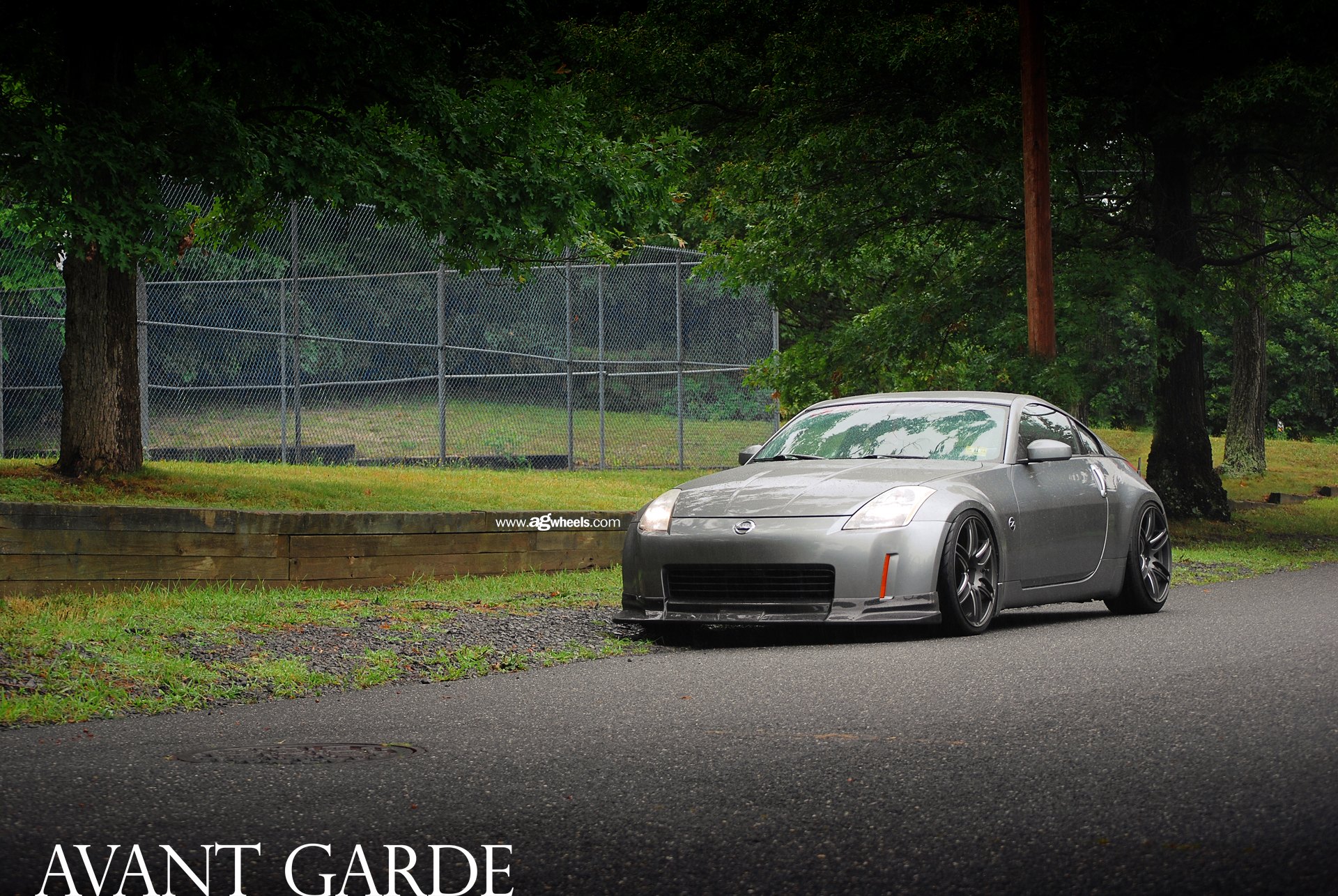 Gray Nissan 350Z with Crystal Clear Headlights - Photo by Avant Garde Wheels
