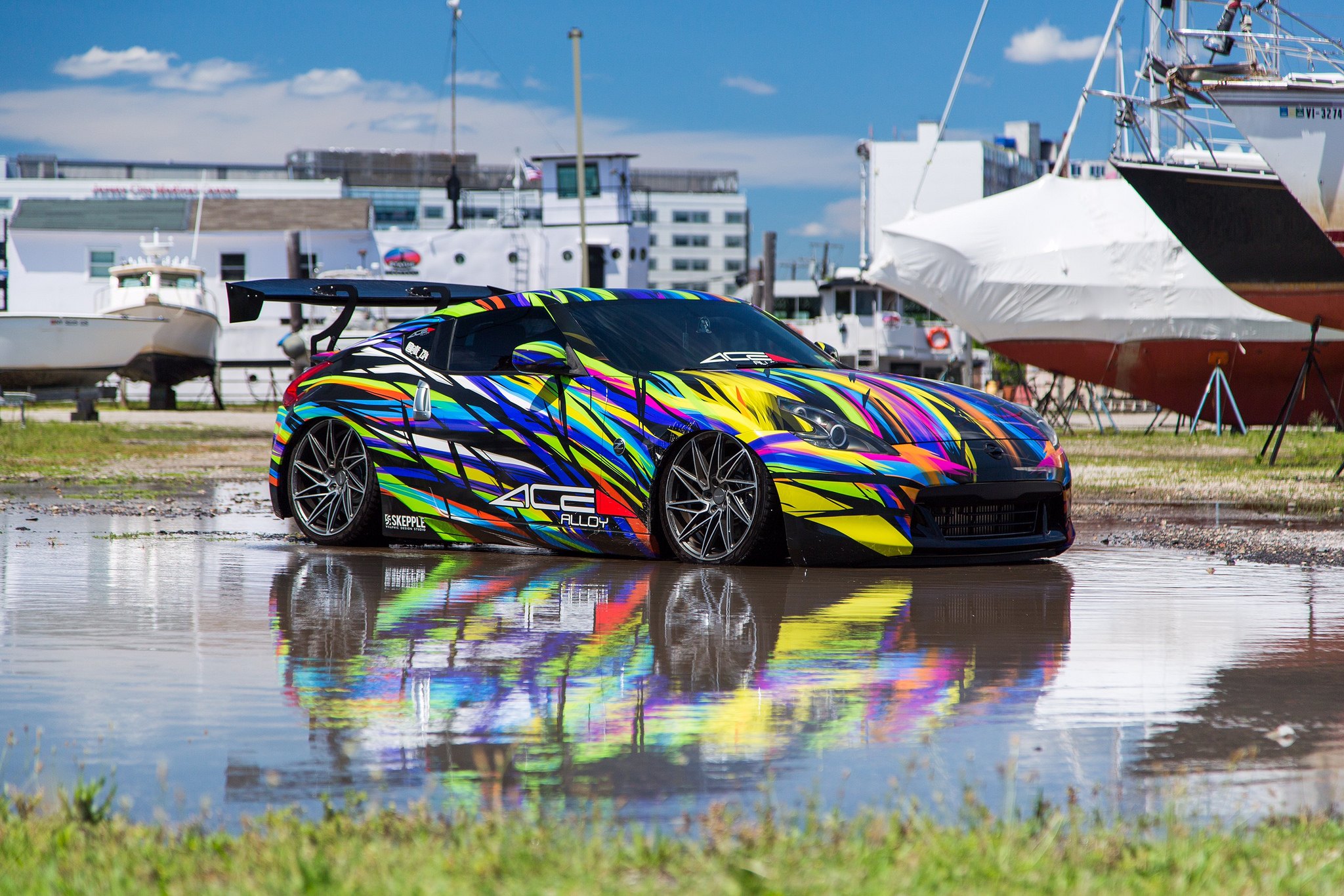 Custom Painted Nissan 370Z on Ace Alloy Wheels - Photo by Ace Alloy