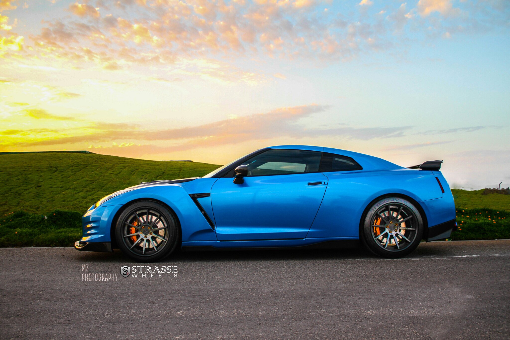 Custom Blue Nissan GT-R on Strasse Wheels - Photo by Strasse Forged